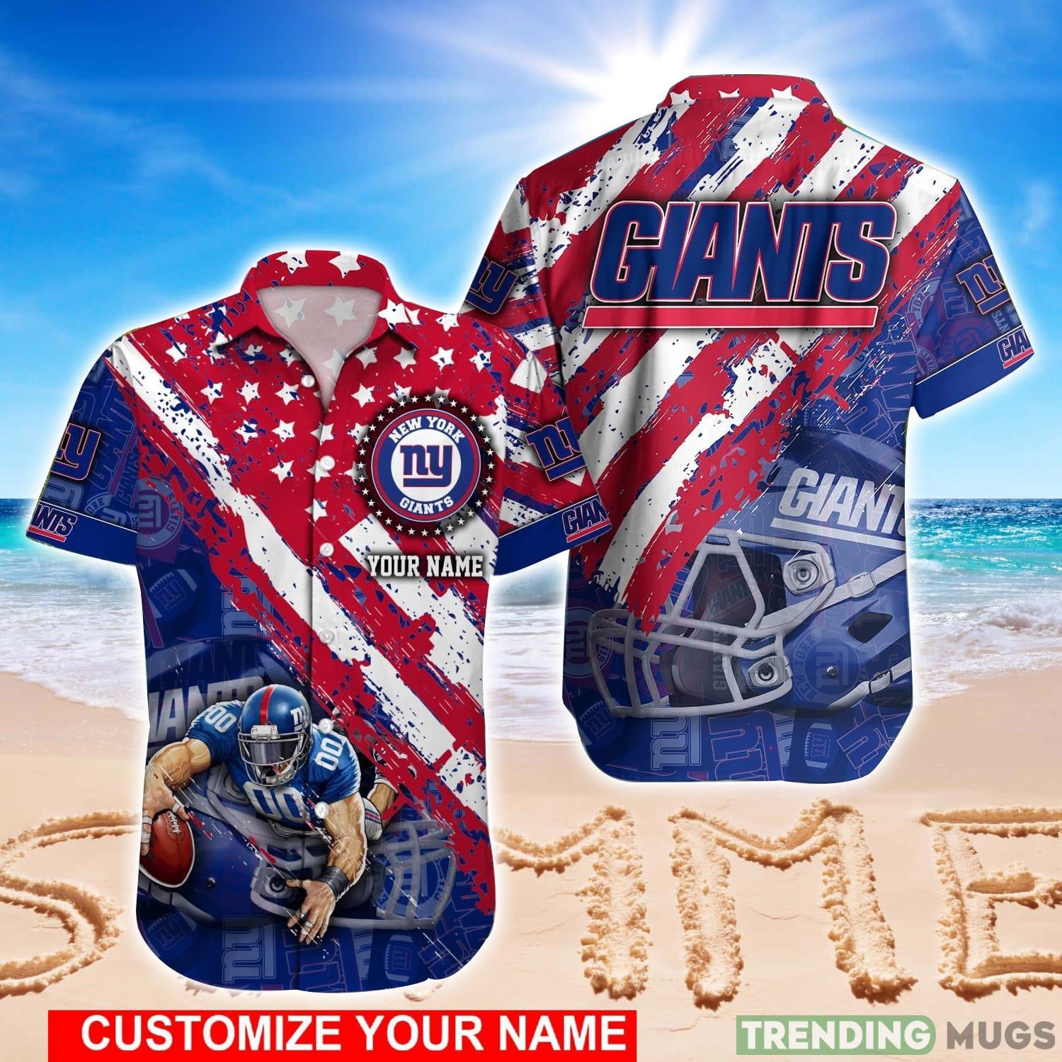New York Giants NFL Team Hawaiian shirt Custom Name Summer Gift Product Photo 1