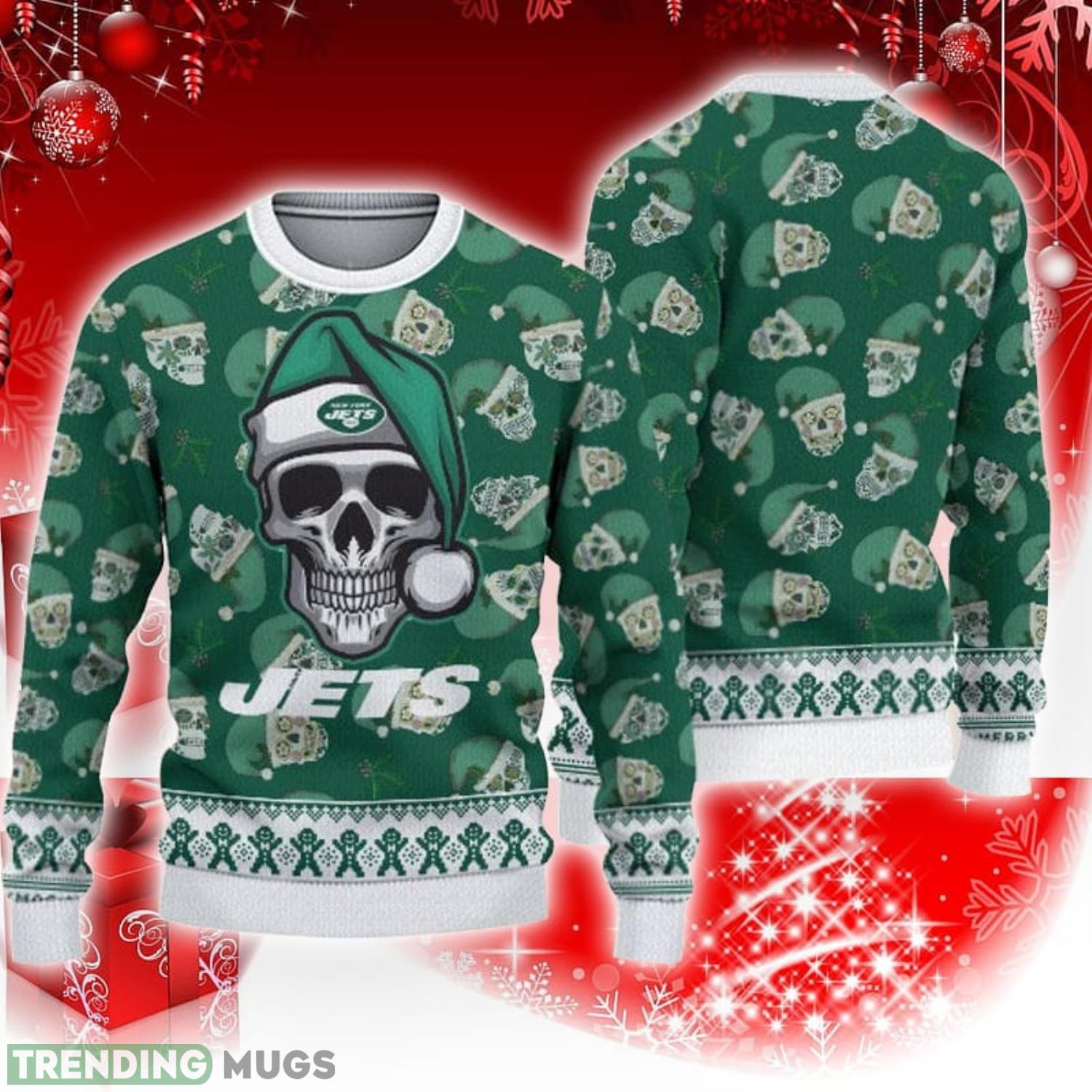 New York Jets Christmas Skull Pattern Pattern 3D Sweater Christmas Gift Product Photo 1 New York Jets Christmas Skull Pattern Pattern 3D Sweater Christmas Gift Product Photo 1