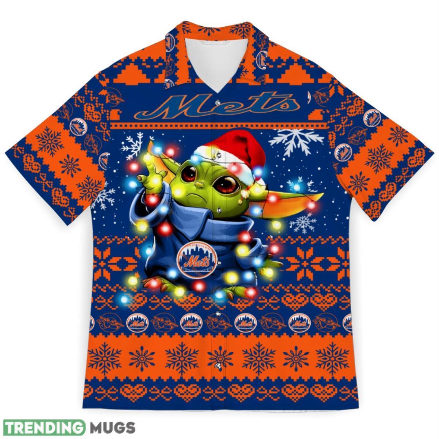 New York Mets Baby Yoda Star Wars Sports Football Christmas Pattern 3D Hawaiian Shirt Christmas Gift Product Photo 1 New York Mets Baby Yoda Star Wars Sports Football Christmas Pattern 3D Hawaiian Shirt Christmas Gift Product Photo 1