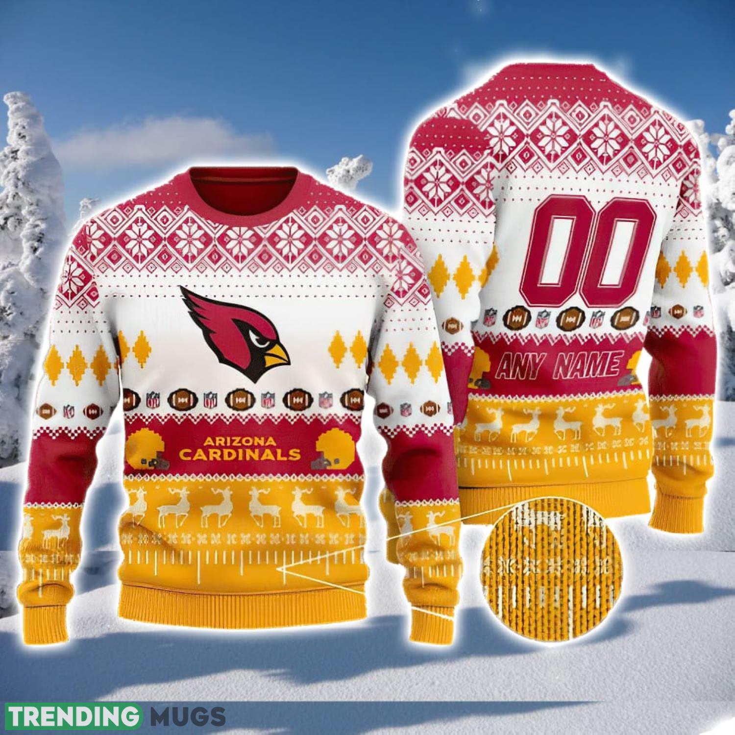 NFL Arizona Cardinals Custom Name And Number 3D Ugly Christmas Sweater Christmas Gift Product Photo 1 NFL Arizona Cardinals Custom Name And Number 3D Ugly Christmas Sweater Christmas Gift Product Photo 1