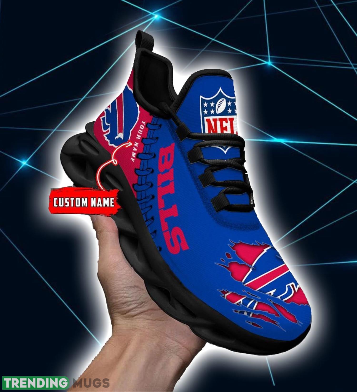 NFL Custom Name Shoes Buffalo Bills 3D Max Soul Shoes Running Sneakers Max Soul NFL Custom Name Shoes Buffalo Bills 3D Max Soul Shoes Running Sneakers Max Soul