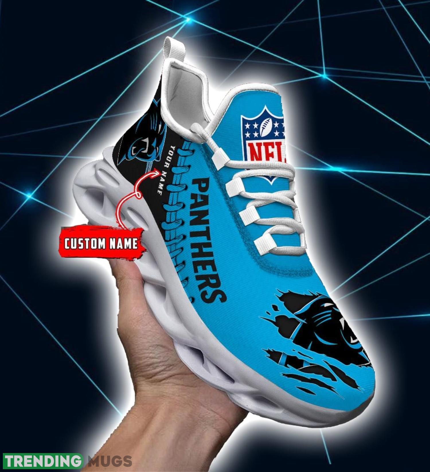 NFL Custom Name Shoes Carolina Panthers 3D Max Soul Shoes Running Sneakers Max Soul NFL Custom Name Shoes Carolina Panthers 3D Max Soul Shoes Running Sneakers Max Soul
