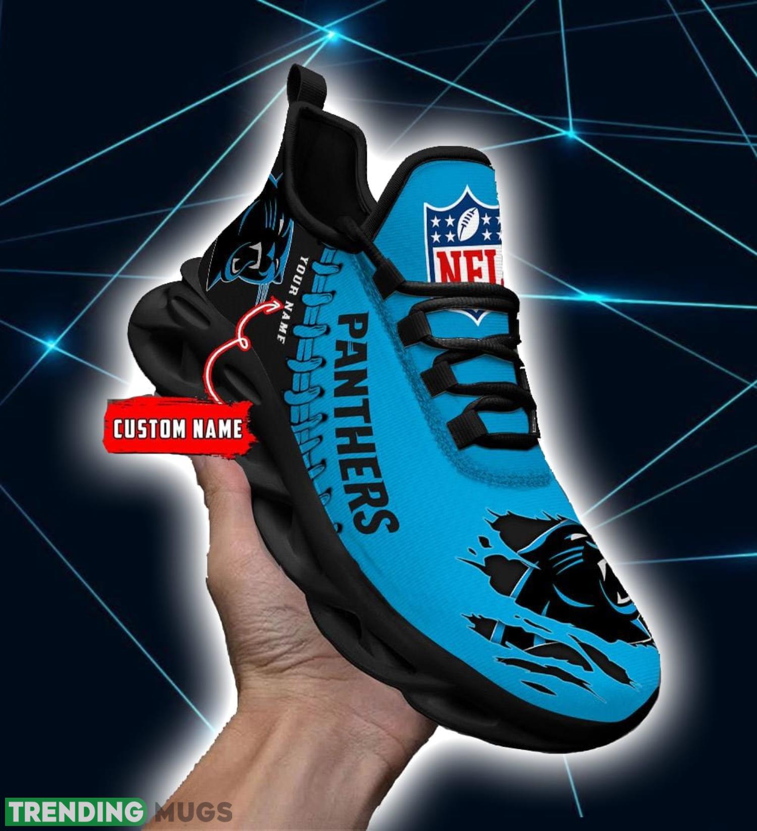 NFL Custom Name Shoes Carolina Panthers 3D Max Soul Shoes Running Sneakers Product Photo 1