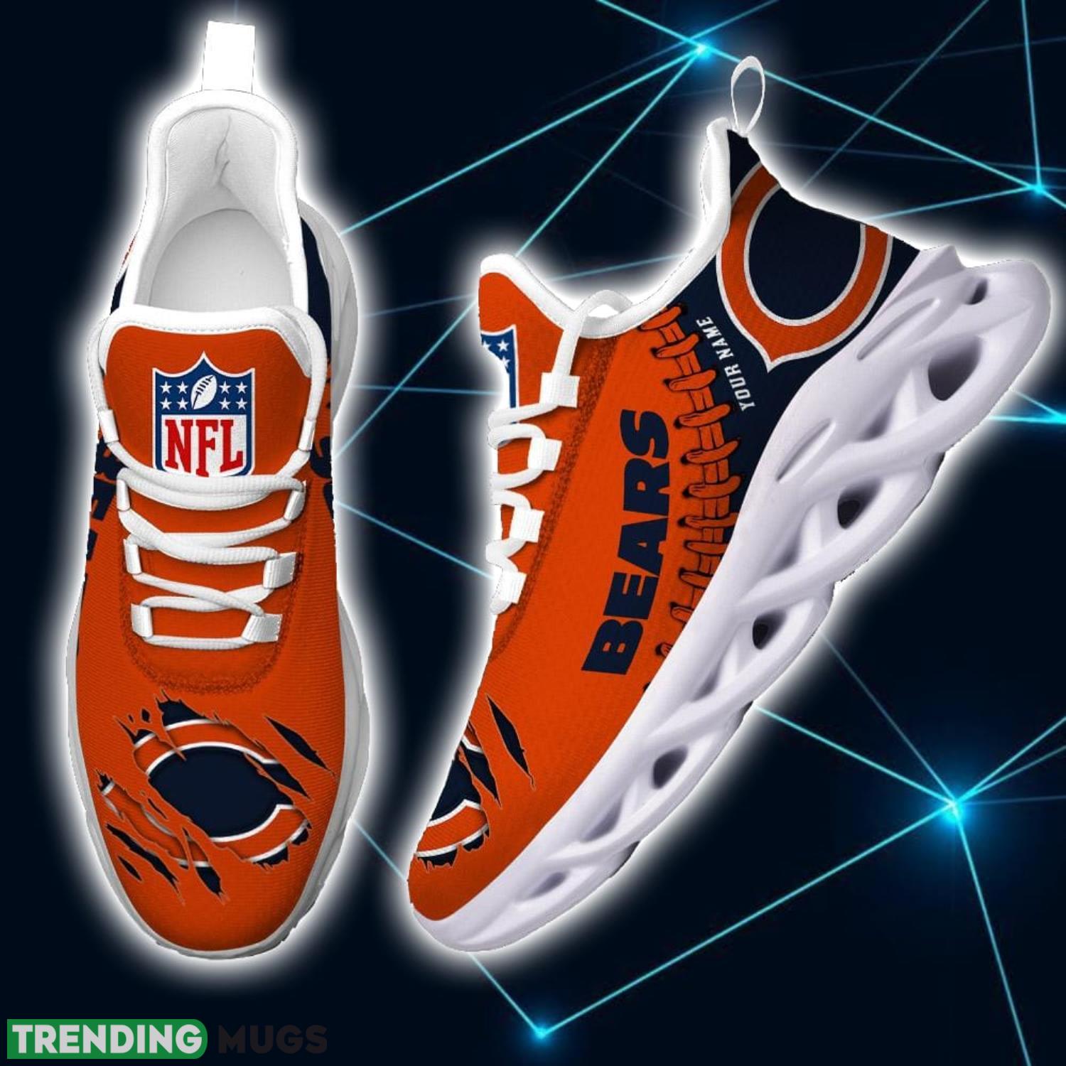 NFL Custom Name Shoes Chicago Bears 3D Max Soul Shoes Running Sneakers Max Soul NFL Custom Name Shoes Chicago Bears 3D Max Soul Shoes Running Sneakers Max Soul