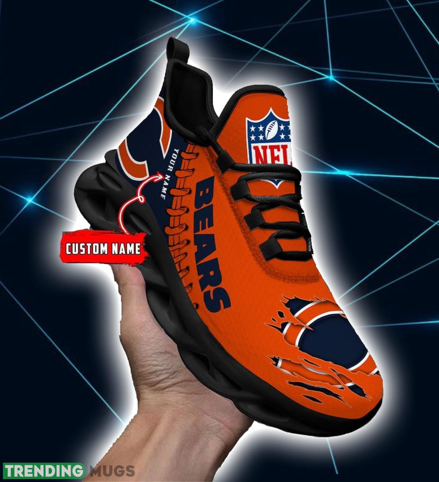 NFL Custom Name Shoes Chicago Bears 3D Max Soul Shoes Running Sneakers Max Soul NFL Custom Name Shoes Chicago Bears 3D Max Soul Shoes Running Sneakers Max Soul
