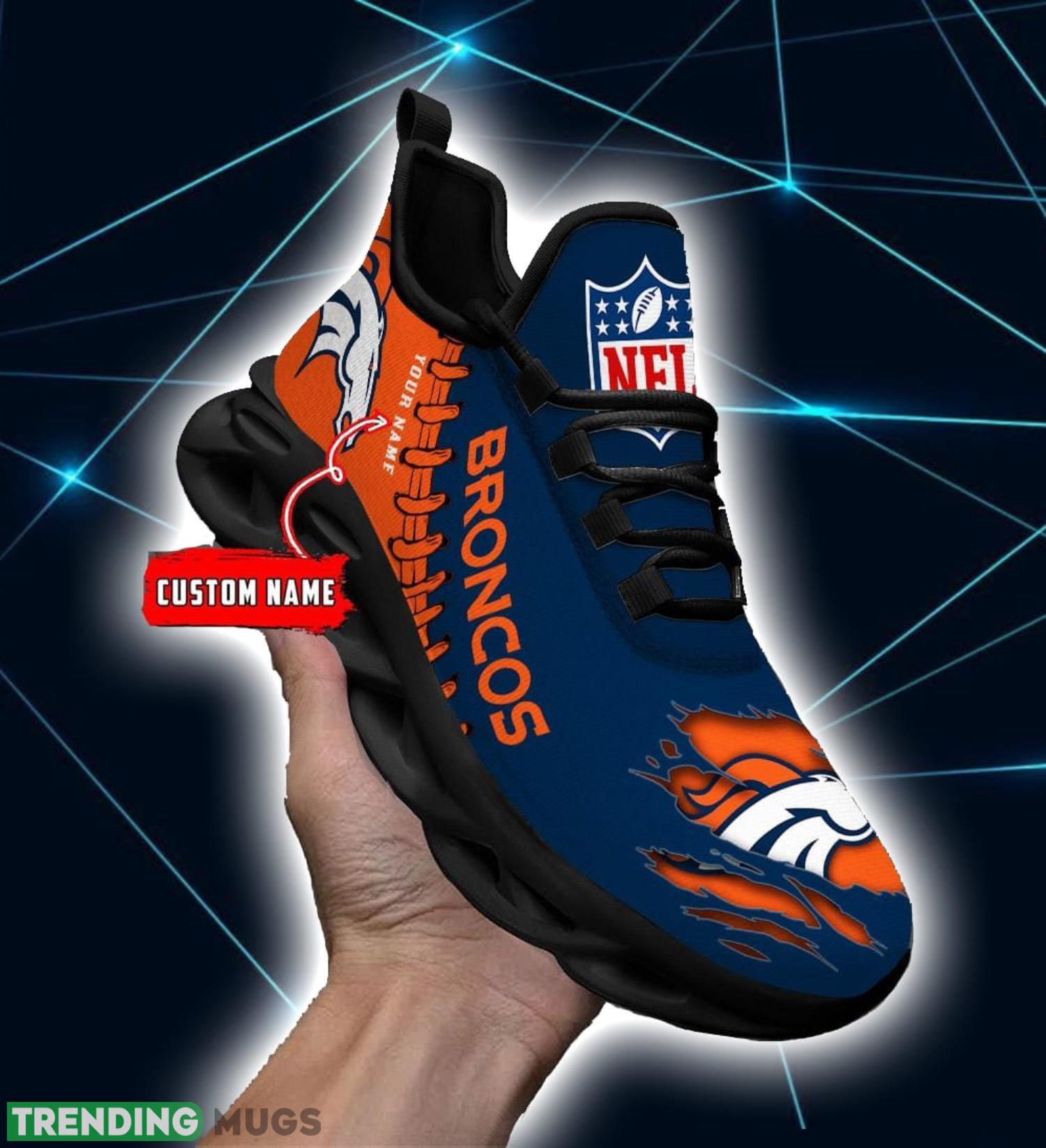 NFL Custom Name Shoes Denver Broncos 3D Max Soul Shoes Running Sneakers Max Soul NFL Custom Name Shoes Denver Broncos 3D Max Soul Shoes Running Sneakers Max Soul