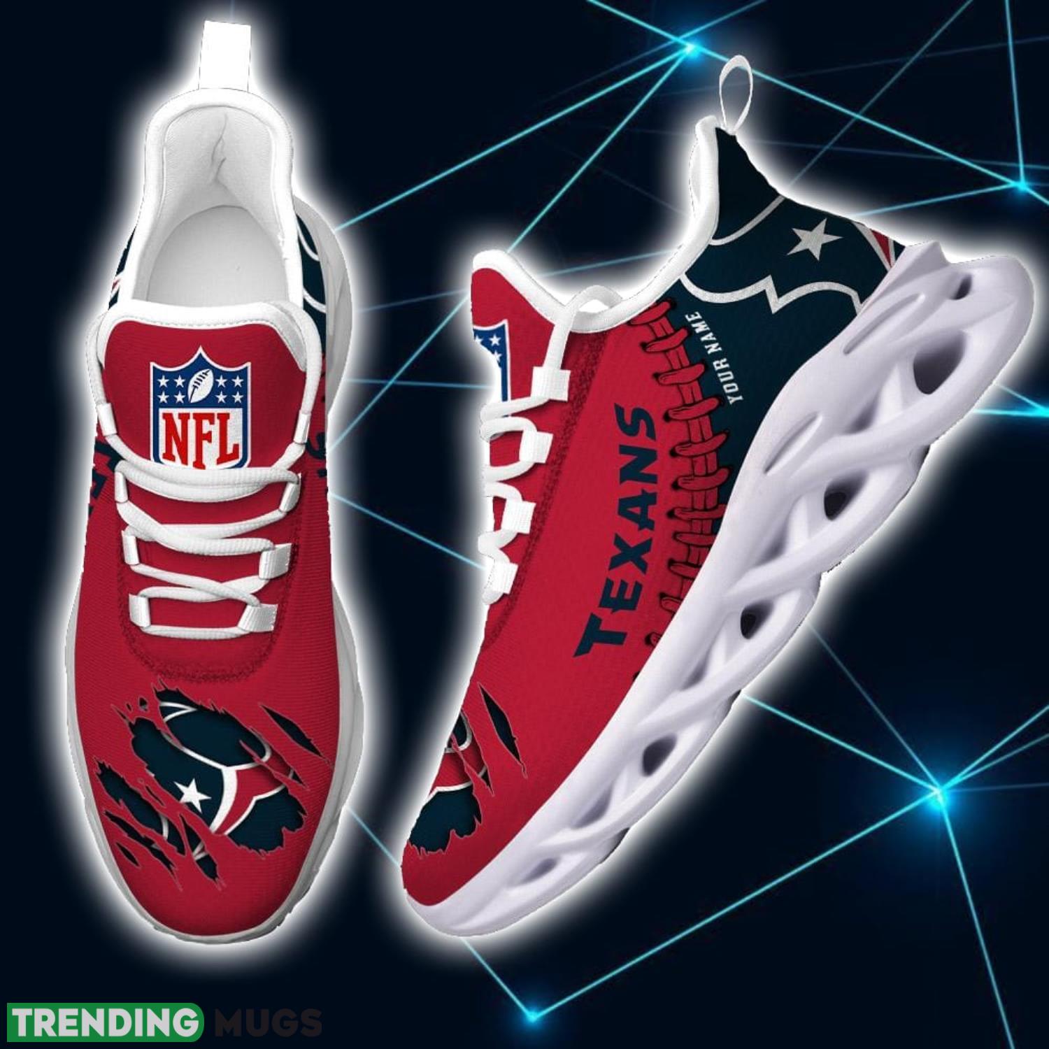 NFL Custom Name Shoes Houston Texans 3D Max Soul Shoes Running Sneakers Max Soul NFL Custom Name Shoes Houston Texans 3D Max Soul Shoes Running Sneakers Max Soul