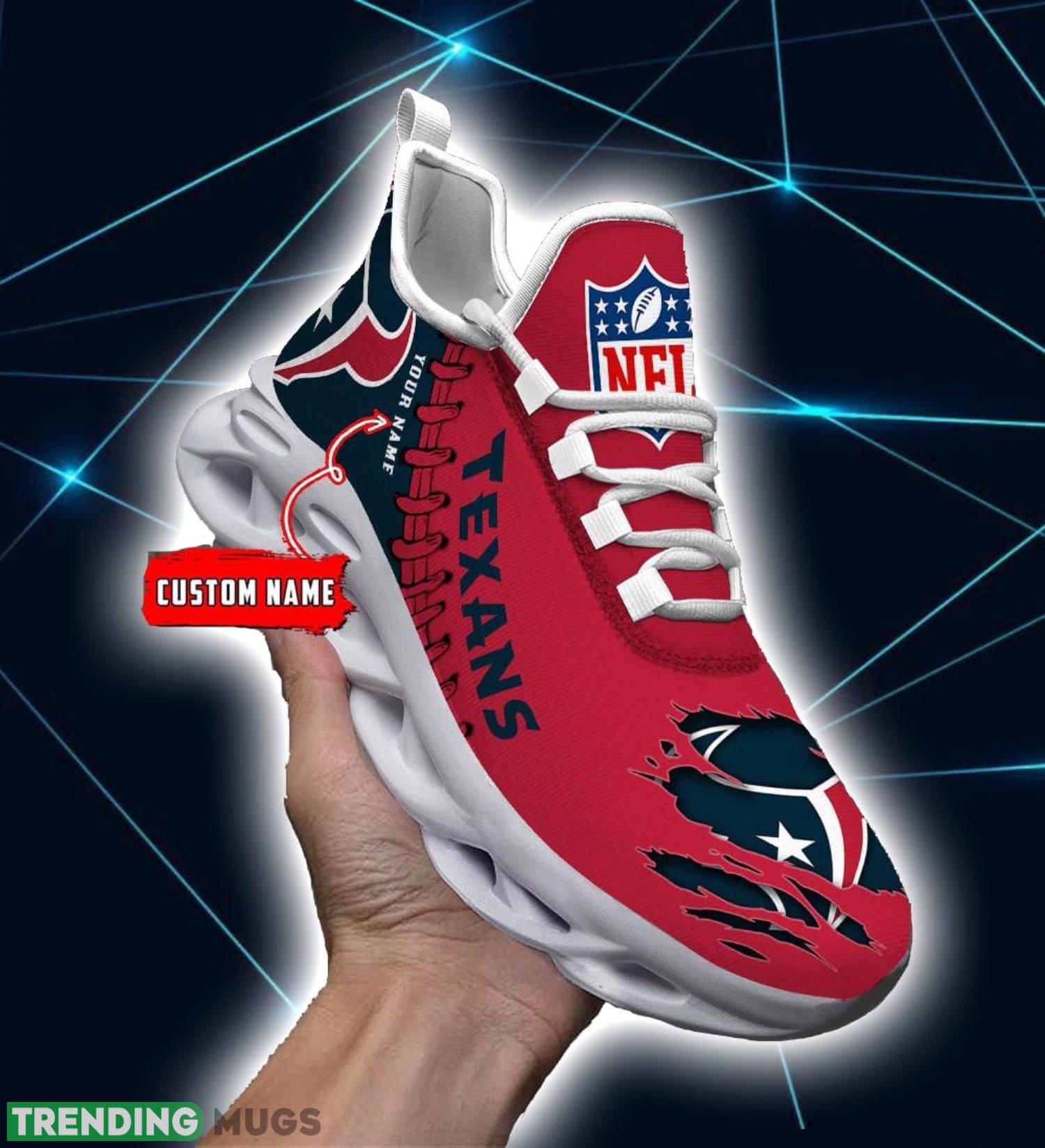 NFL Custom Name Shoes Houston Texans 3D Max Soul Shoes Running Sneakers Max Soul NFL Custom Name Shoes Houston Texans 3D Max Soul Shoes Running Sneakers Max Soul