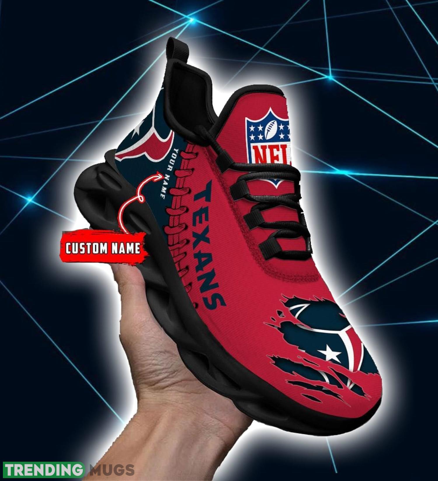 NFL Custom Name Shoes Houston Texans 3D Max Soul Shoes Running Sneakers Product Photo 1 NFL Custom Name Shoes Houston Texans 3D Max Soul Shoes Running Sneakers Product Photo 1