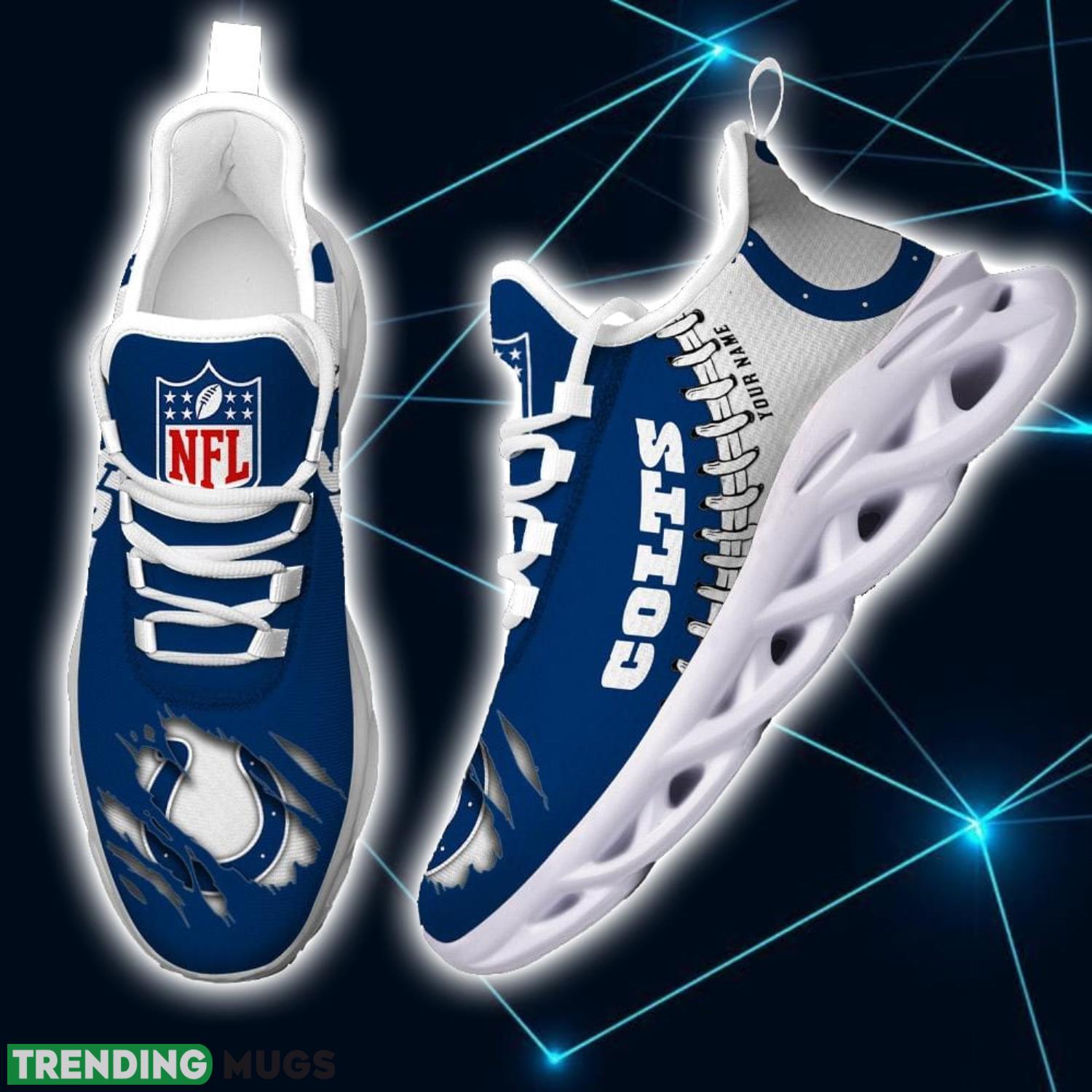 NFL Custom Name Shoes Indianapolis Colts 3D Max Soul Shoes Running Sneakers Max Soul NFL Custom Name Shoes Indianapolis Colts 3D Max Soul Shoes Running Sneakers Max Soul