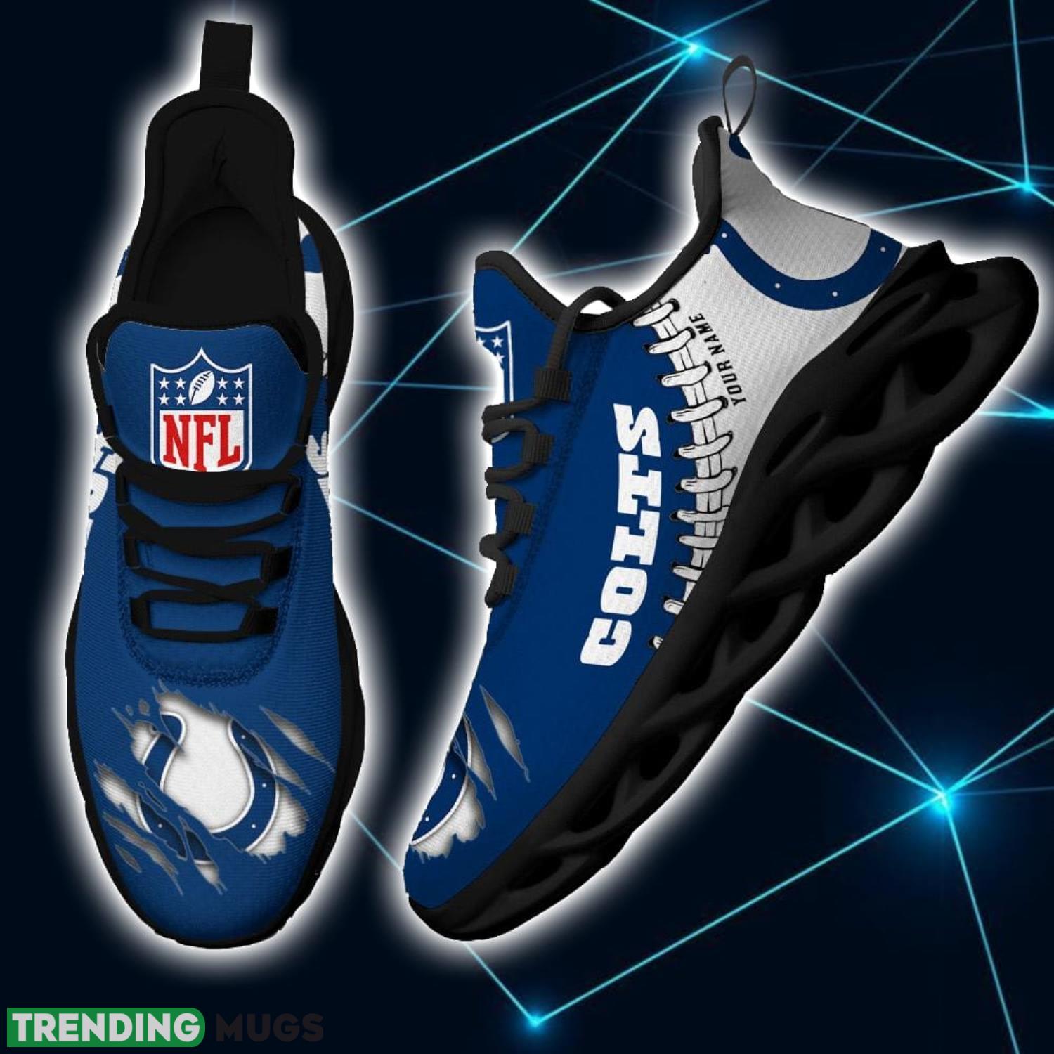NFL Custom Name Shoes Indianapolis Colts 3D Max Soul Shoes Running Sneakers Max Soul NFL Custom Name Shoes Indianapolis Colts 3D Max Soul Shoes Running Sneakers Max Soul