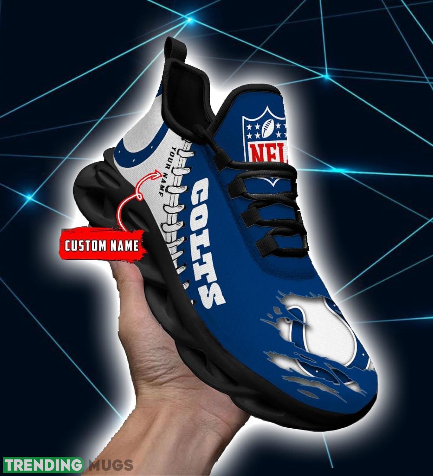 NFL Custom Name Shoes Indianapolis Colts 3D Max Soul Shoes Running Sneakers Max Soul NFL Custom Name Shoes Indianapolis Colts 3D Max Soul Shoes Running Sneakers Max Soul