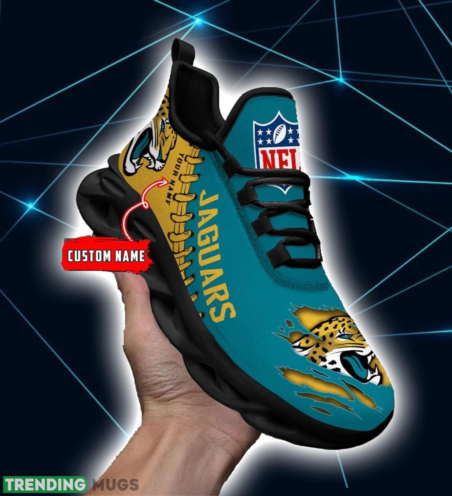 NFL Custom Name Shoes Jacksonville Jaguars 3D Max Soul Shoes Running Sneakers Max Soul NFL Custom Name Shoes Jacksonville Jaguars 3D Max Soul Shoes Running Sneakers Max Soul