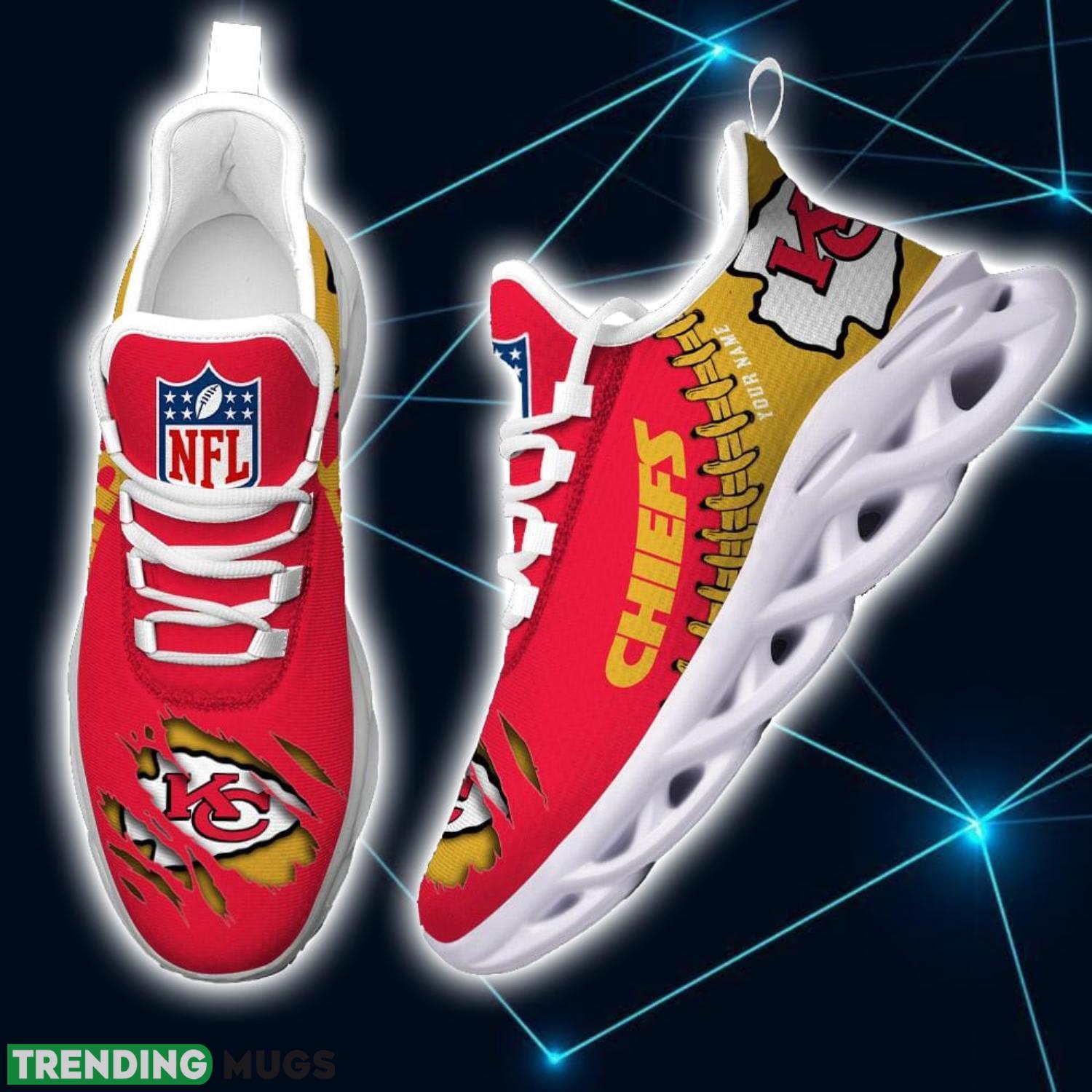 NFL Custom Name Shoes Kansas City Chiefs 3D Max Soul Shoes Running Sneakers Max Soul NFL Custom Name Shoes Kansas City Chiefs 3D Max Soul Shoes Running Sneakers Max Soul