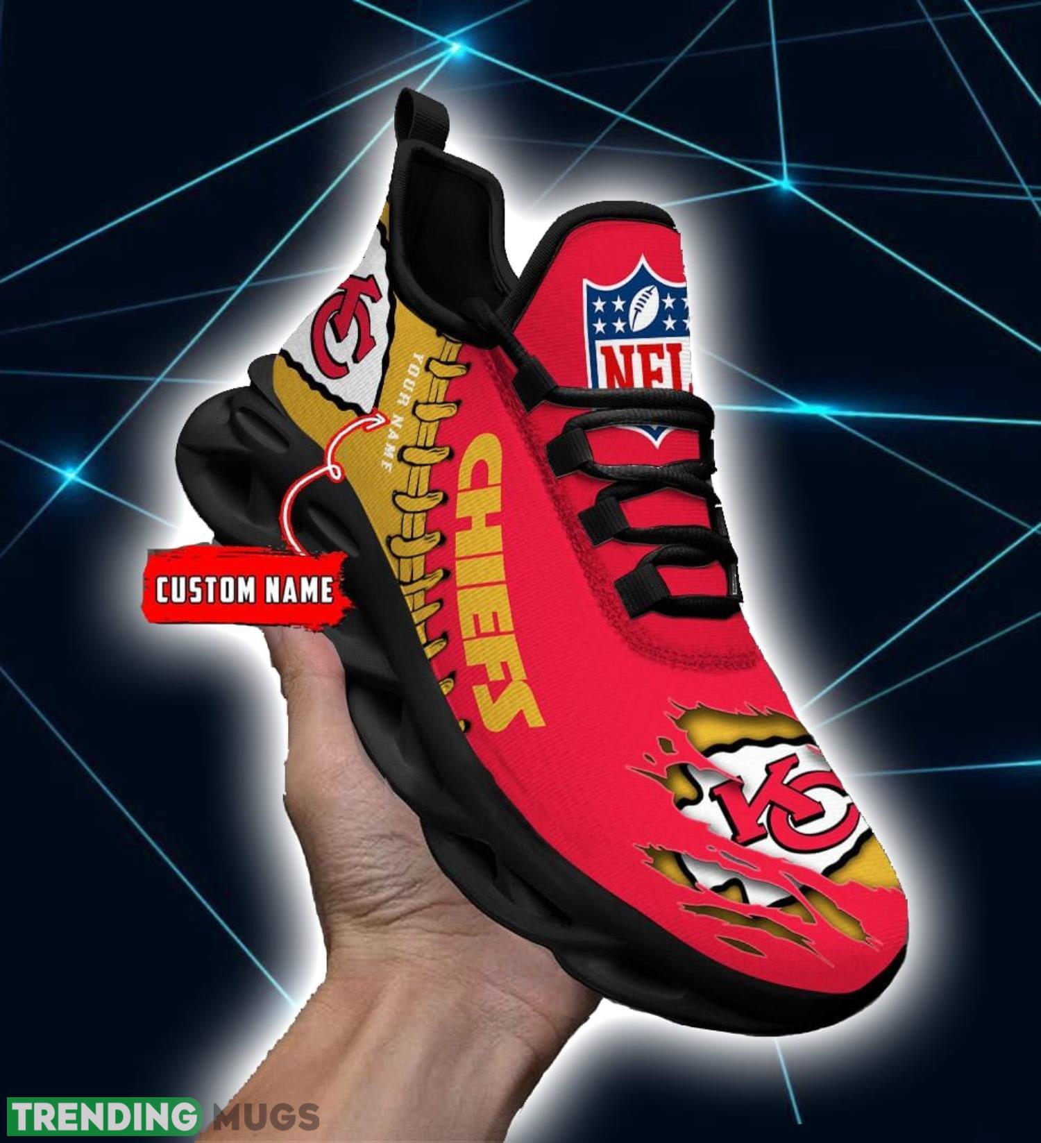 NFL Custom Name Shoes Kansas City Chiefs 3D Max Soul Shoes Running Sneakers Max Soul NFL Custom Name Shoes Kansas City Chiefs 3D Max Soul Shoes Running Sneakers Max Soul
