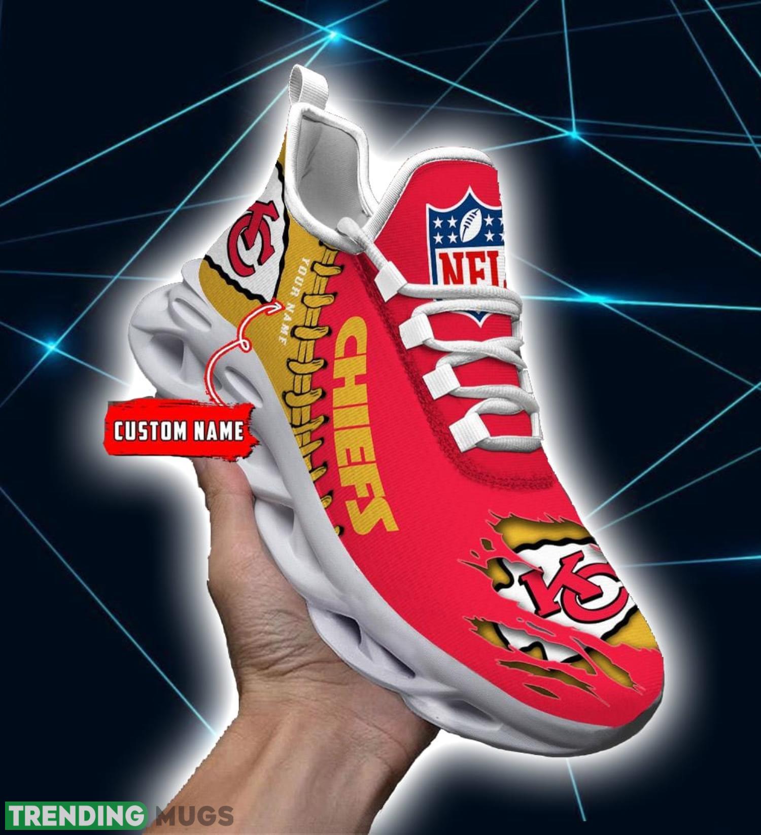 NFL Custom Name Shoes Kansas City Chiefs 3D Max Soul Shoes Running Sneakers Product Photo 1 NFL Custom Name Shoes Kansas City Chiefs 3D Max Soul Shoes Running Sneakers Product Photo 1