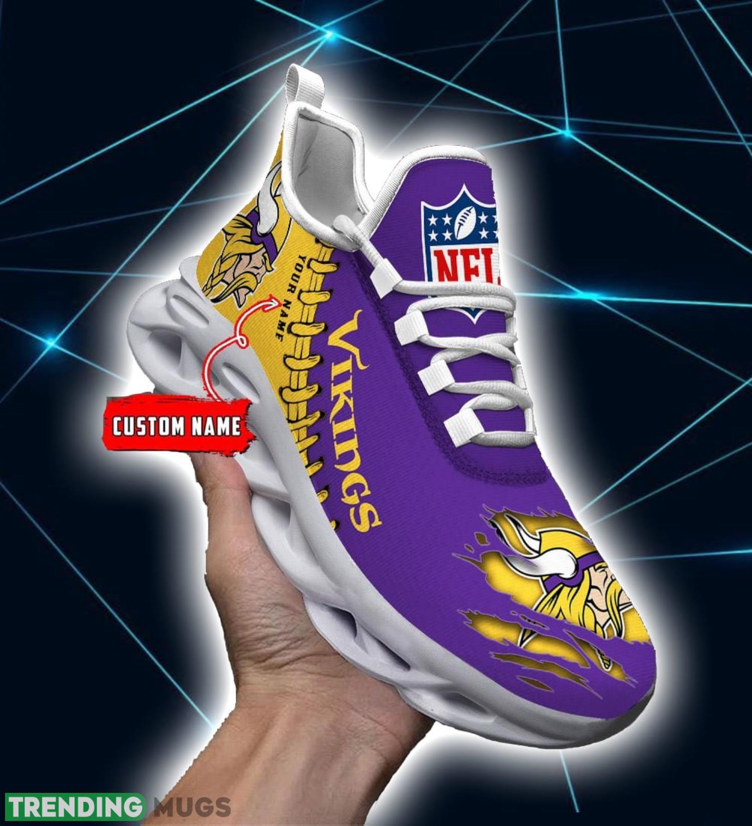 NFL Custom Name Shoes Minnesota Vikings 3D Max Soul Shoes Running Sneakers Product Photo 1 NFL Custom Name Shoes Minnesota Vikings 3D Max Soul Shoes Running Sneakers Product Photo 1