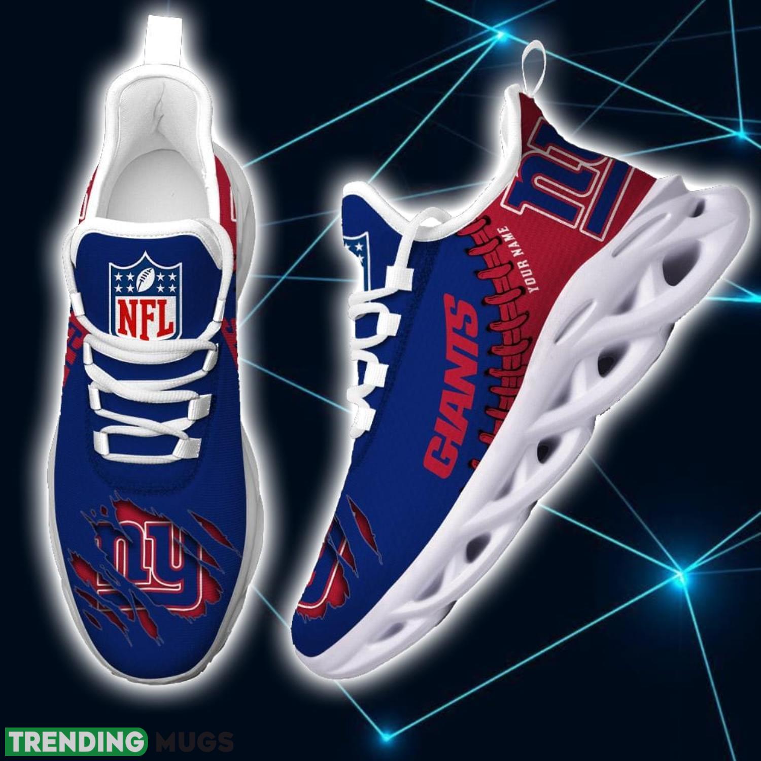 NFL Custom Name Shoes New York Giants 3D Max Soul Shoes Running Sneakers Max Soul NFL Custom Name Shoes New York Giants 3D Max Soul Shoes Running Sneakers Max Soul