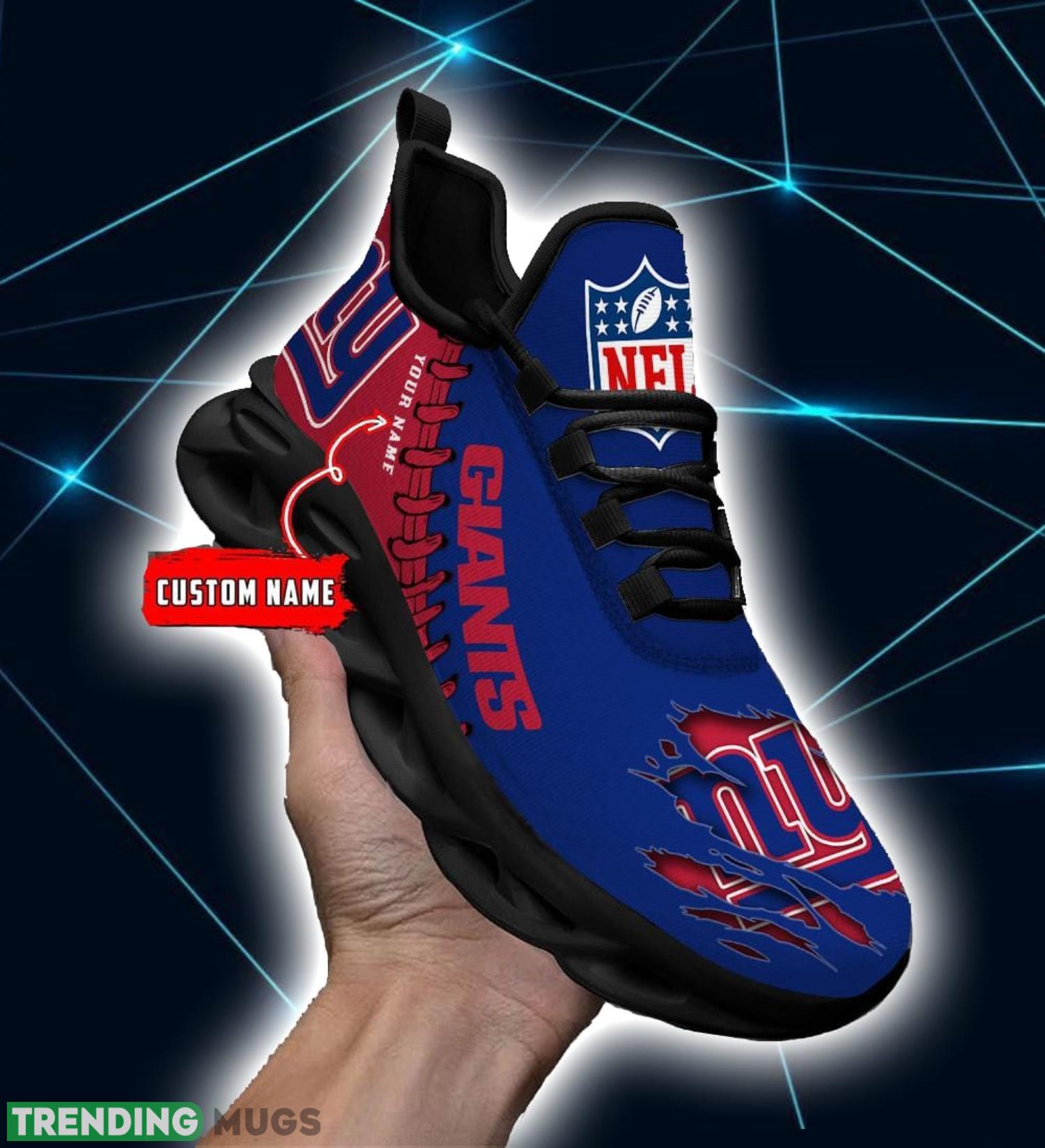 NFL Custom Name Shoes New York Giants 3D Max Soul Shoes Running Sneakers Max Soul NFL Custom Name Shoes New York Giants 3D Max Soul Shoes Running Sneakers Max Soul