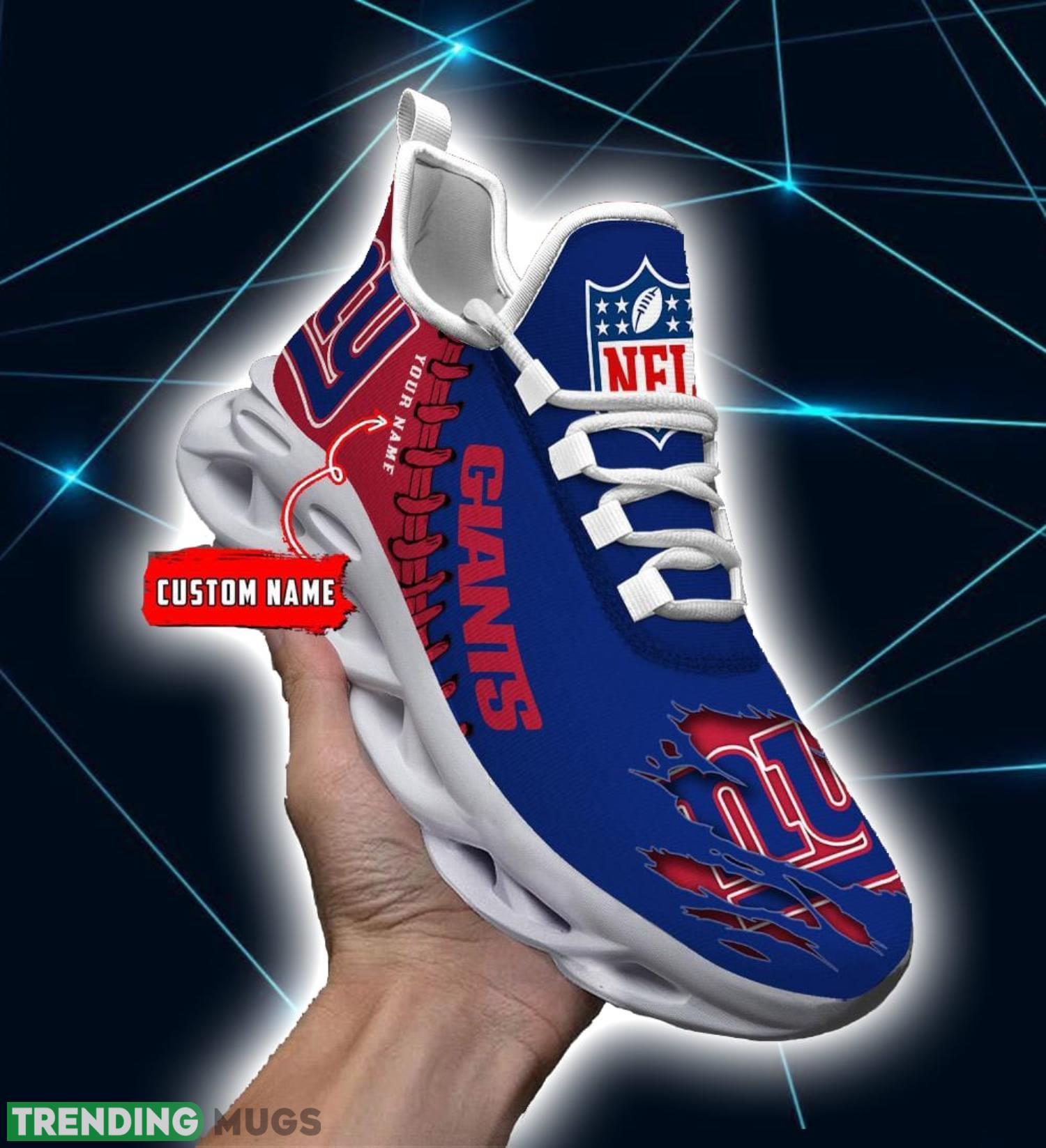 NFL Custom Name Shoes New York Giants 3D Max Soul Shoes Running Sneakers Product Photo 1 NFL Custom Name Shoes New York Giants 3D Max Soul Shoes Running Sneakers Product Photo 1