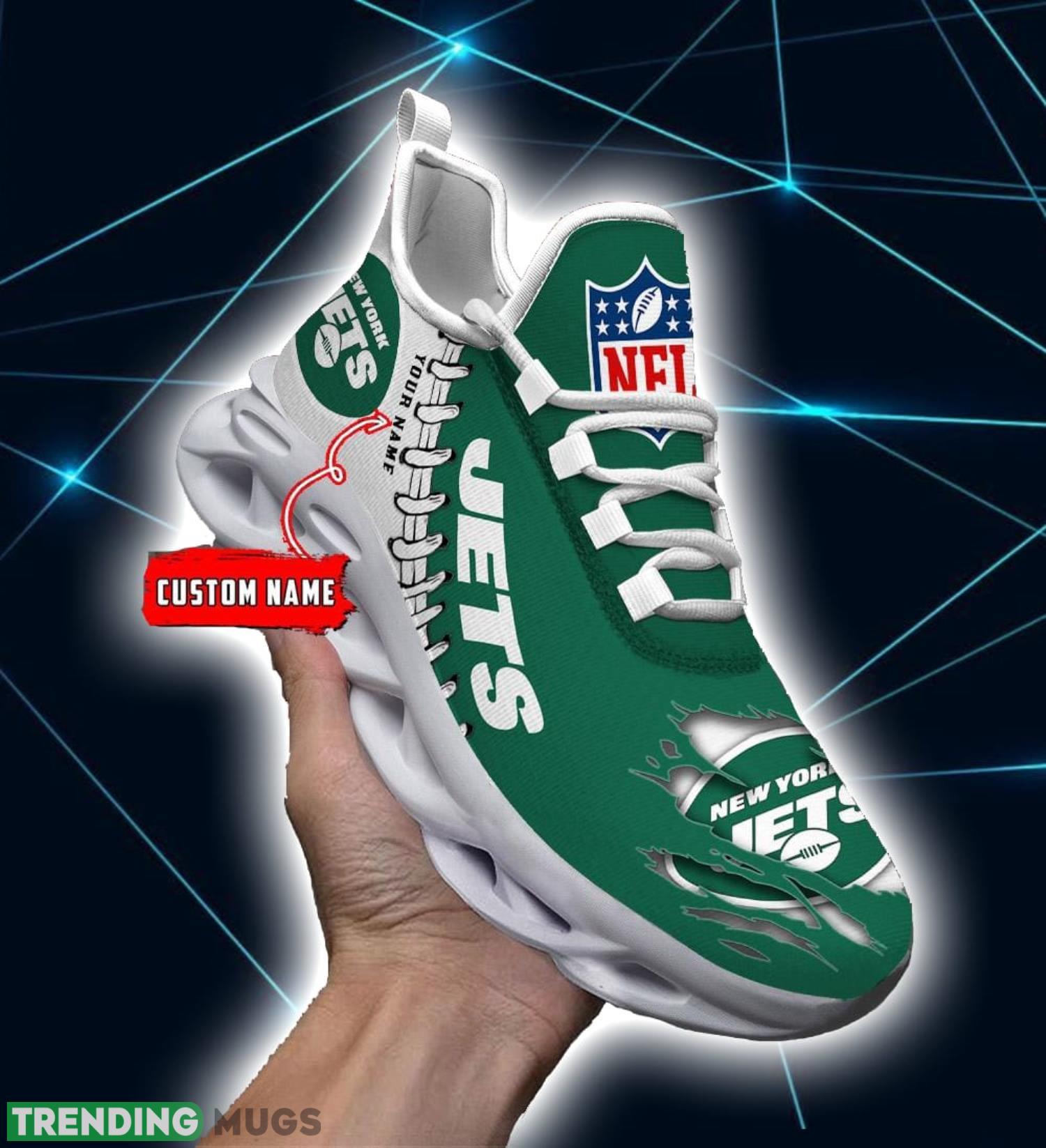 NFL Custom Name Shoes New York Jets 3D Max Soul Shoes Running Sneakers Product Photo 1 NFL Custom Name Shoes New York Jets 3D Max Soul Shoes Running Sneakers Product Photo 1