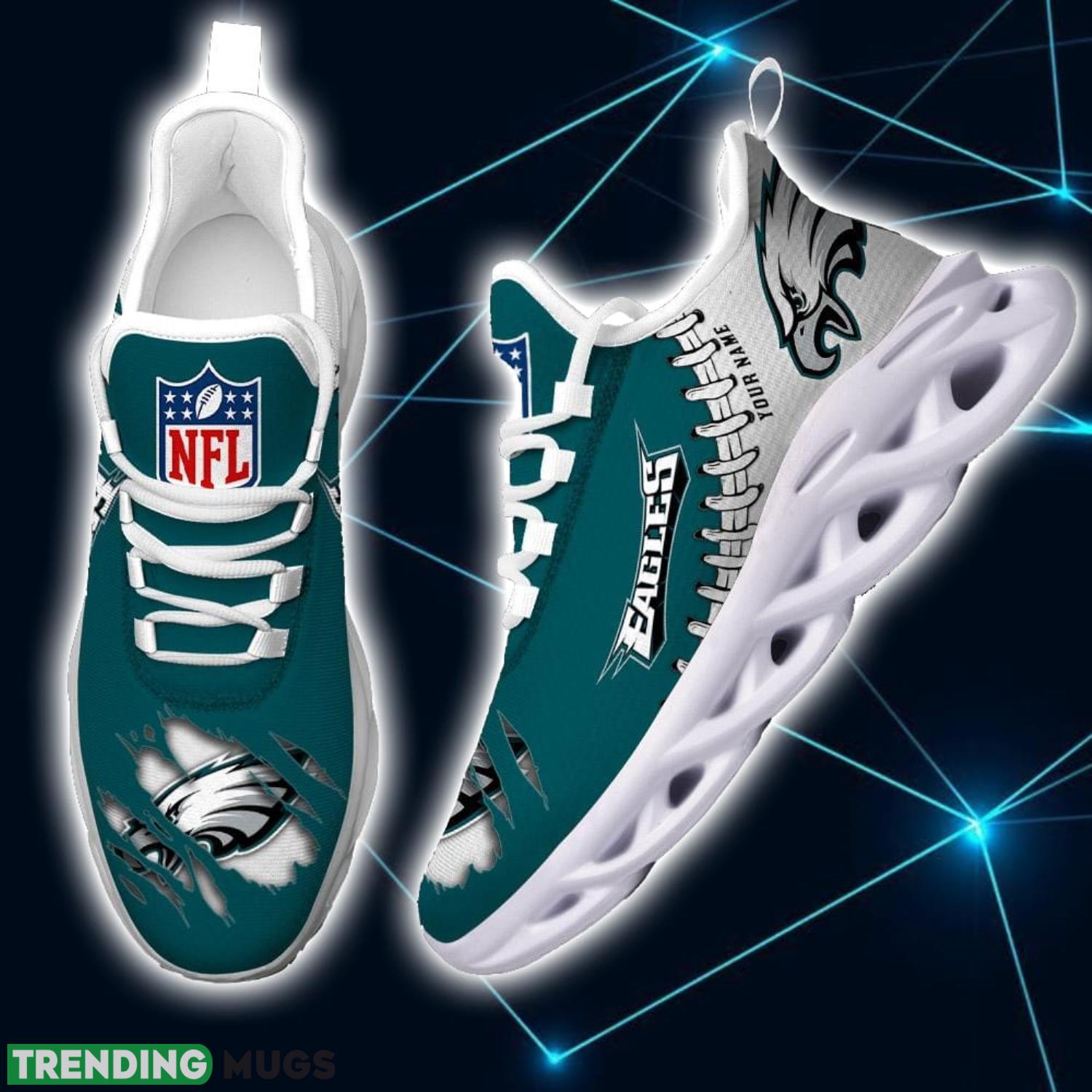 NFL Custom Name Shoes Philadelphia Eagles 3D Max Soul Shoes Running Sneakers Max Soul NFL Custom Name Shoes Philadelphia Eagles 3D Max Soul Shoes Running Sneakers Max Soul