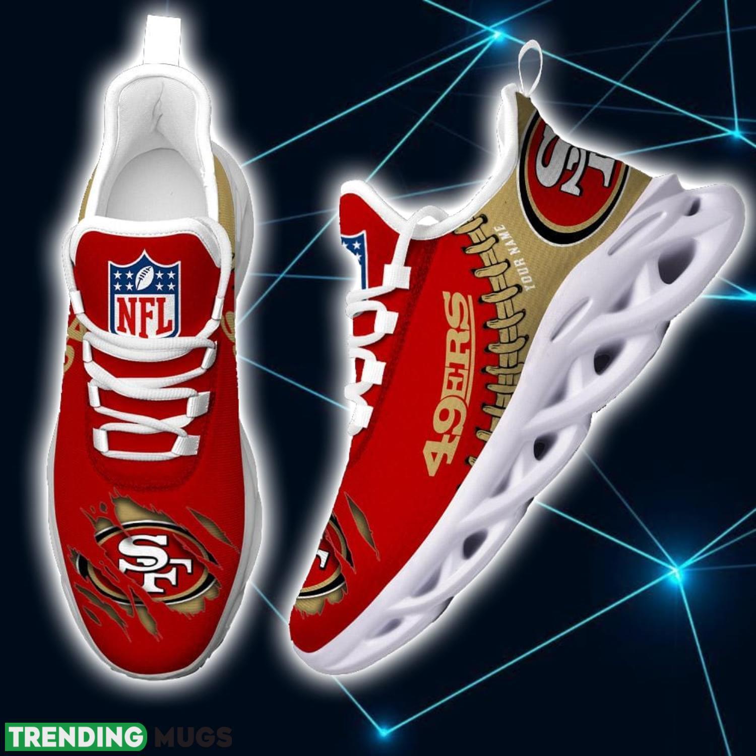 NFL Custom Name Shoes San Francisco 49ers 3D Max Soul Shoes Running Sneakers Max Soul NFL Custom Name Shoes San Francisco 49ers 3D Max Soul Shoes Running Sneakers Max Soul