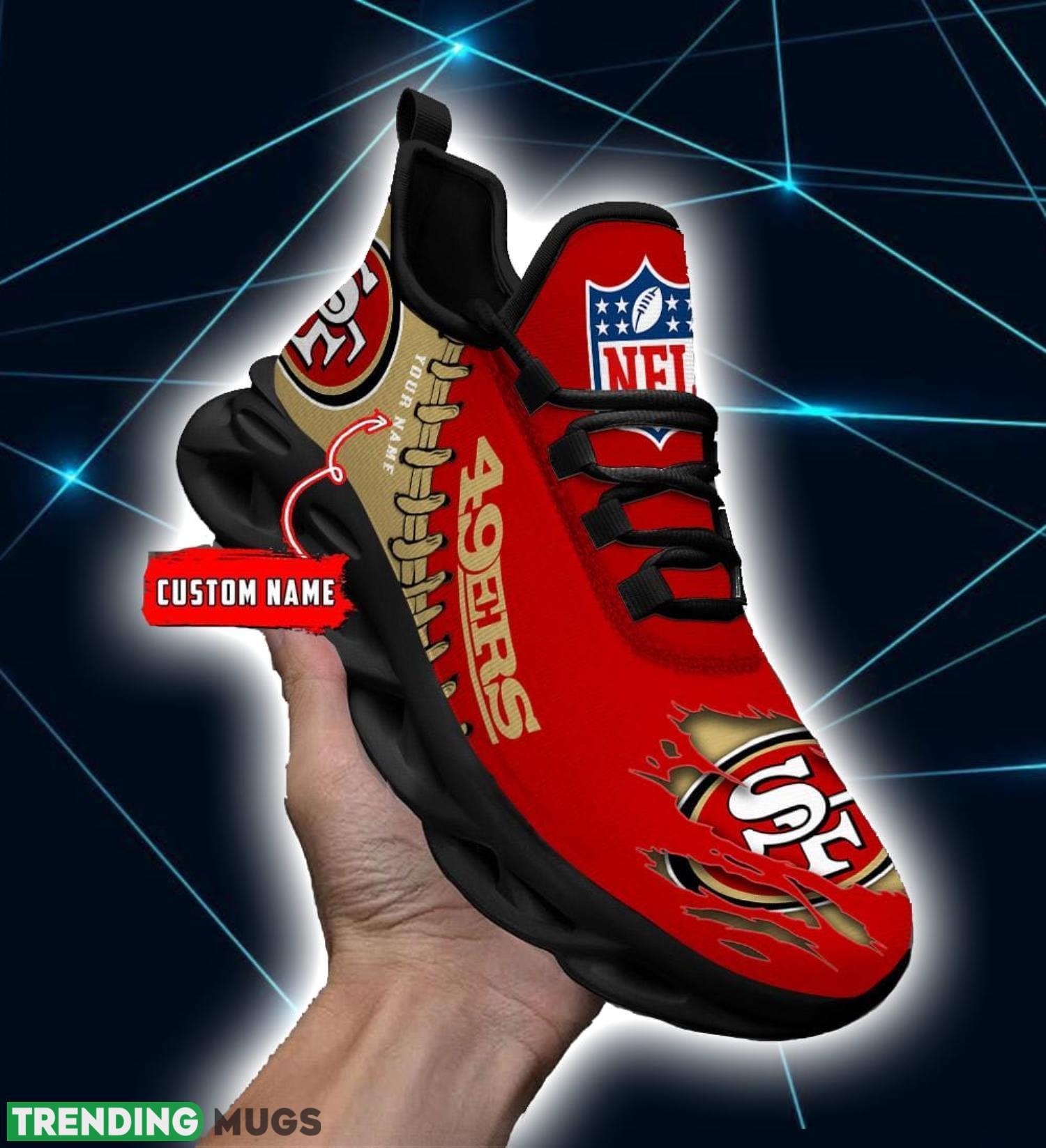 NFL Custom Name Shoes San Francisco 49ers 3D Max Soul Shoes Running Sneakers Max Soul NFL Custom Name Shoes San Francisco 49ers 3D Max Soul Shoes Running Sneakers Max Soul