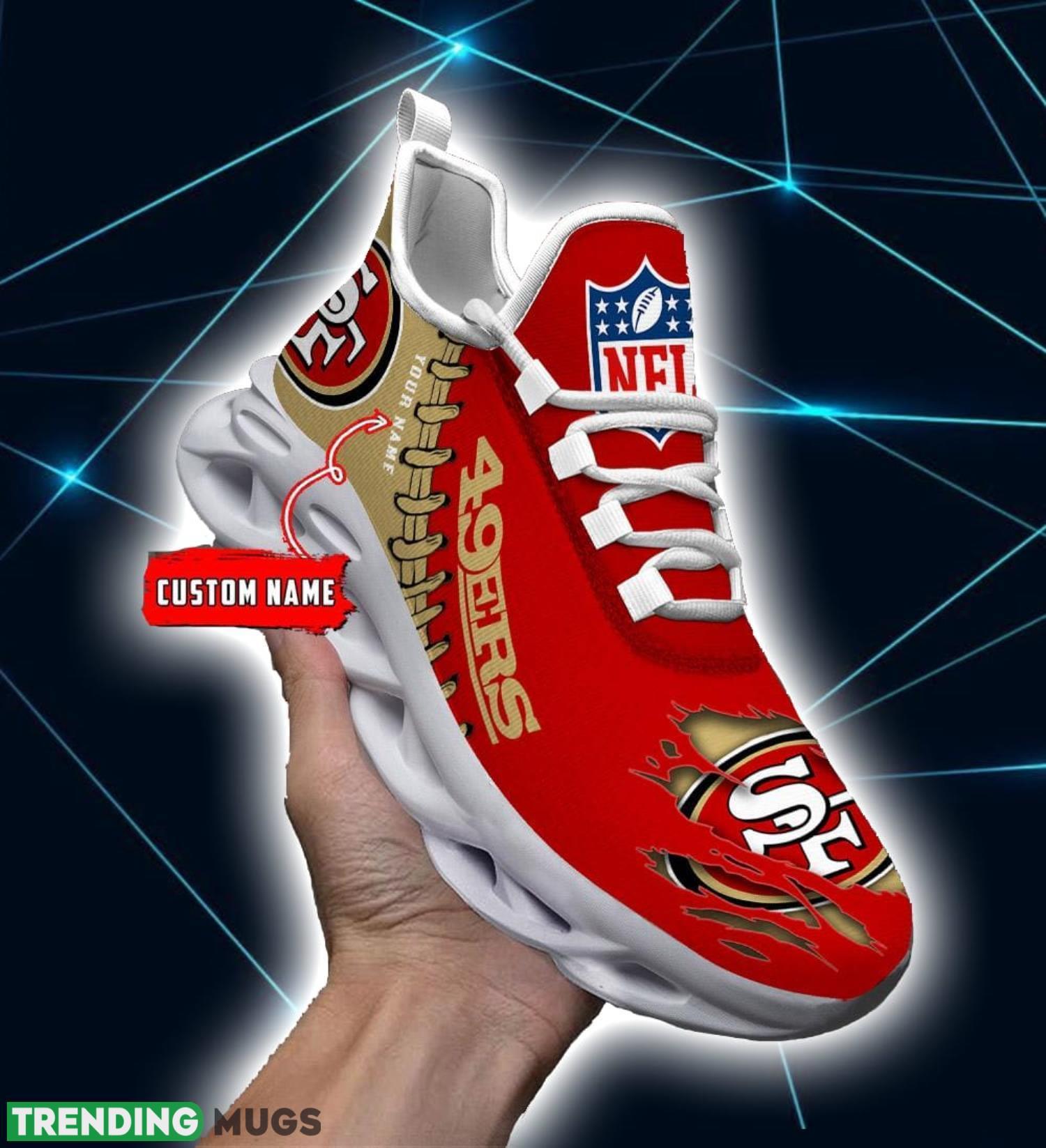 NFL Custom Name Shoes San Francisco 49ers 3D Max Soul Shoes Running Sneakers Product Photo 1 NFL Custom Name Shoes San Francisco 49ers 3D Max Soul Shoes Running Sneakers Product Photo 1