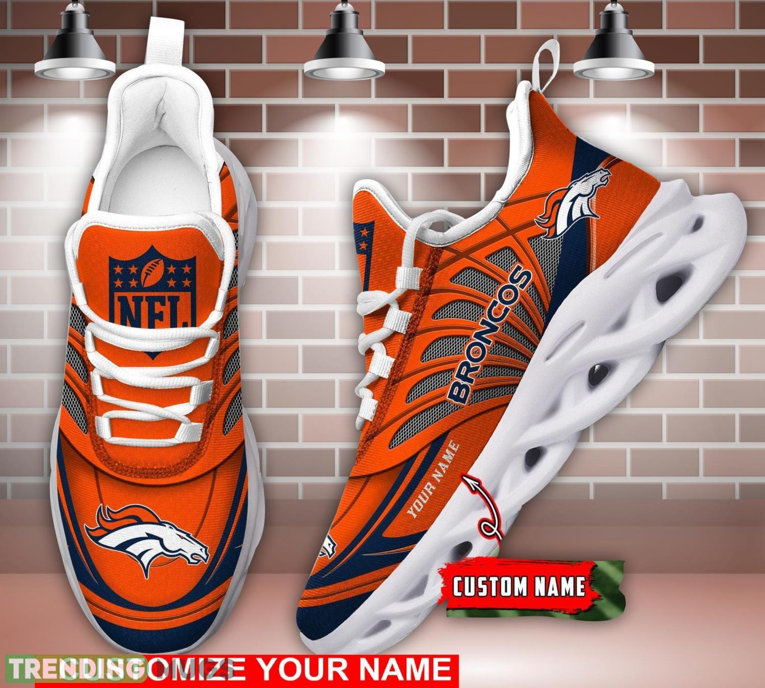 NFL Denver Broncos Personalized Max Soul Chunky Sneakers Custom Name Running Shoes Max Soul NFL Denver Broncos Personalized Max Soul Chunky Sneakers Custom Name Running Shoes Max Soul