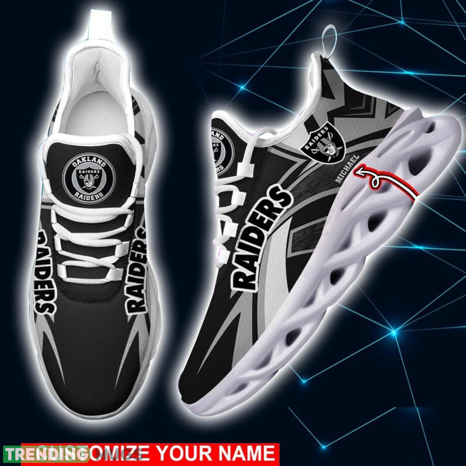 NFL Running Shoes Las Vegas Raiders Personalized Max Soul Shoes Sport Fans Sneakers Product Photo 1 NFL Running Shoes Las Vegas Raiders Personalized Max Soul Shoes Sport Fans Sneakers Product Photo 1