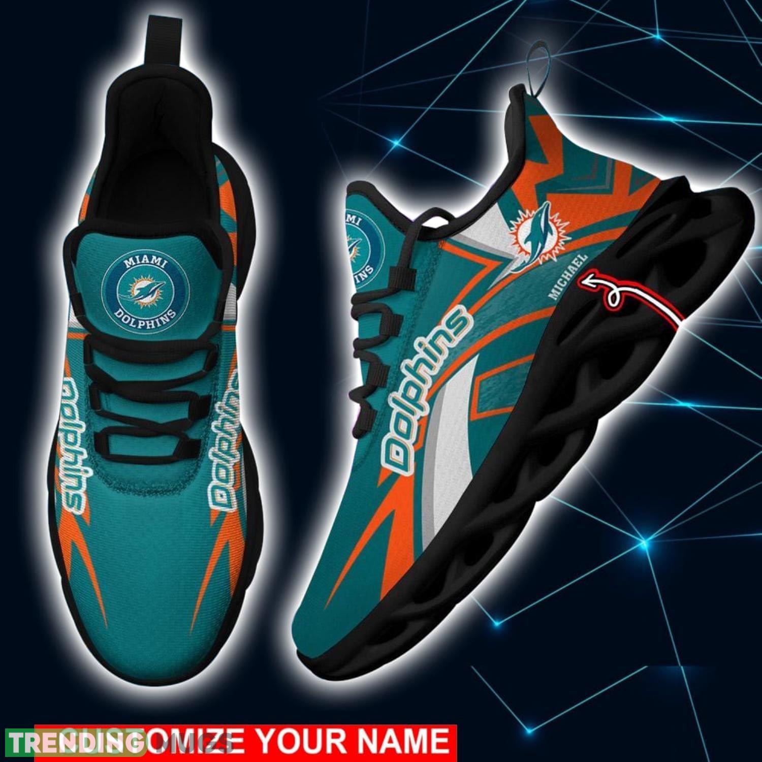 NFL Running Shoes Miami Dolphins Personalized Max Soul Shoes Sport Fans Sneakers Max Soul NFL Running Shoes Miami Dolphins Personalized Max Soul Shoes Sport Fans Sneakers Max Soul