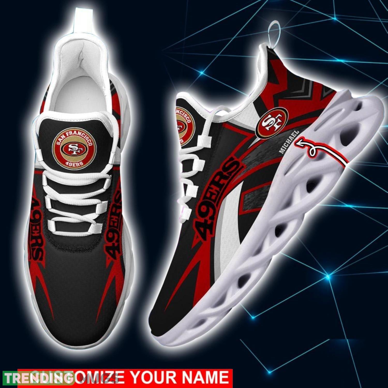 NFL Running Shoes San Francisco 49ers Personalized Max Soul Shoes Sport Fans Sneakers Product Photo 1 NFL Running Shoes San Francisco 49ers Personalized Max Soul Shoes Sport Fans Sneakers Product Photo 1