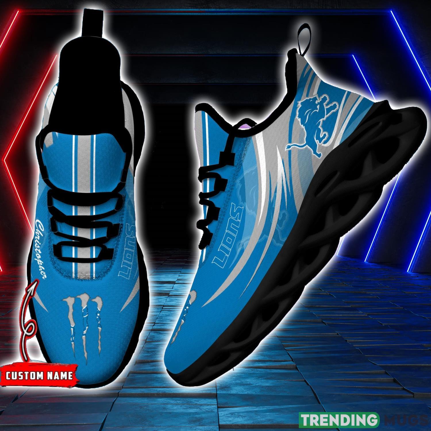 NFL Sport Fans Detroit Lions Personalized Name Max Soul Men And Women Gift Sneakers Max Soul NFL Sport Fans Detroit Lions Personalized Name Max Soul Men And Women Gift Sneakers Max Soul