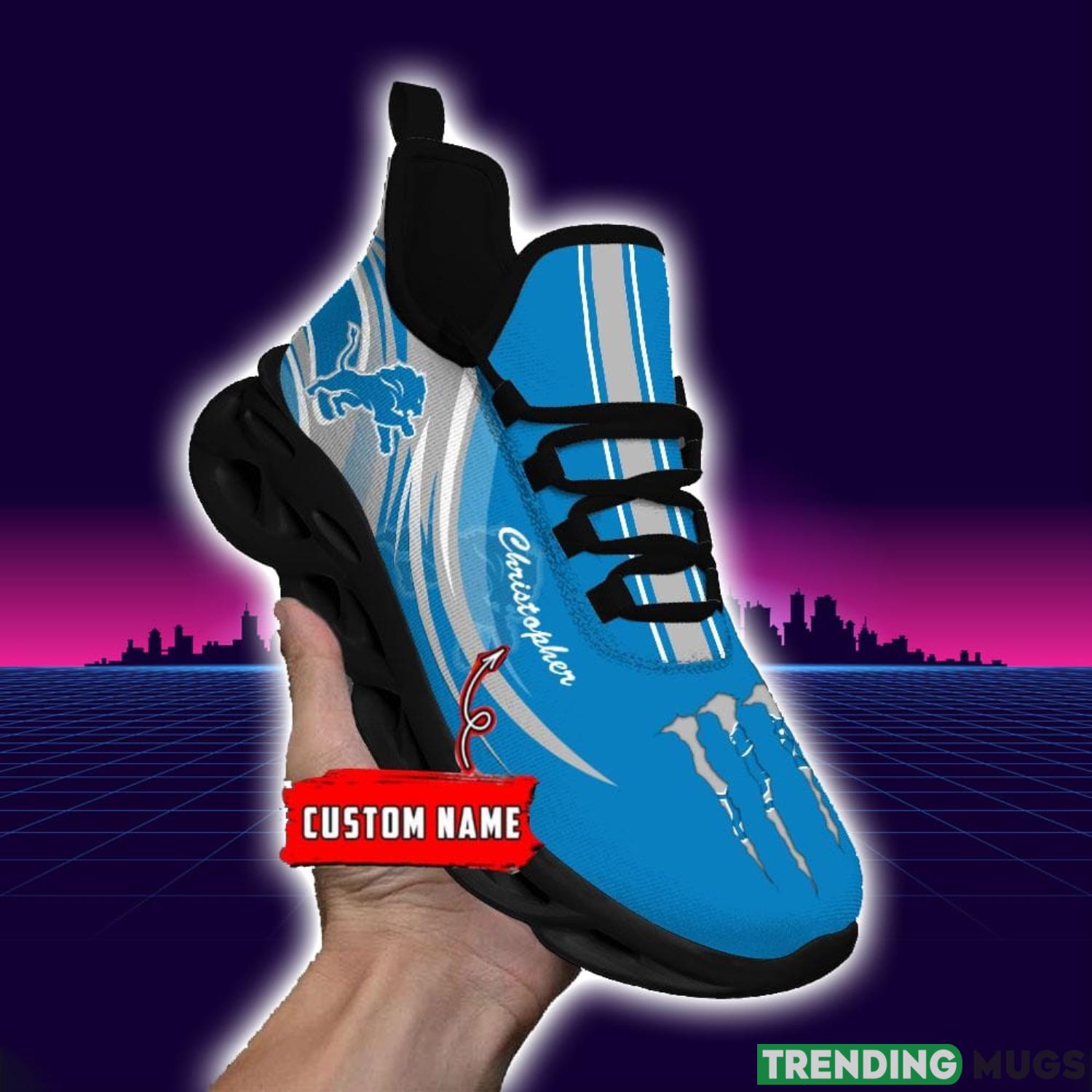 NFL Sport Fans Detroit Lions Personalized Name Max Soul Men And Women Gift Sneakers Max Soul NFL Sport Fans Detroit Lions Personalized Name Max Soul Men And Women Gift Sneakers Max Soul