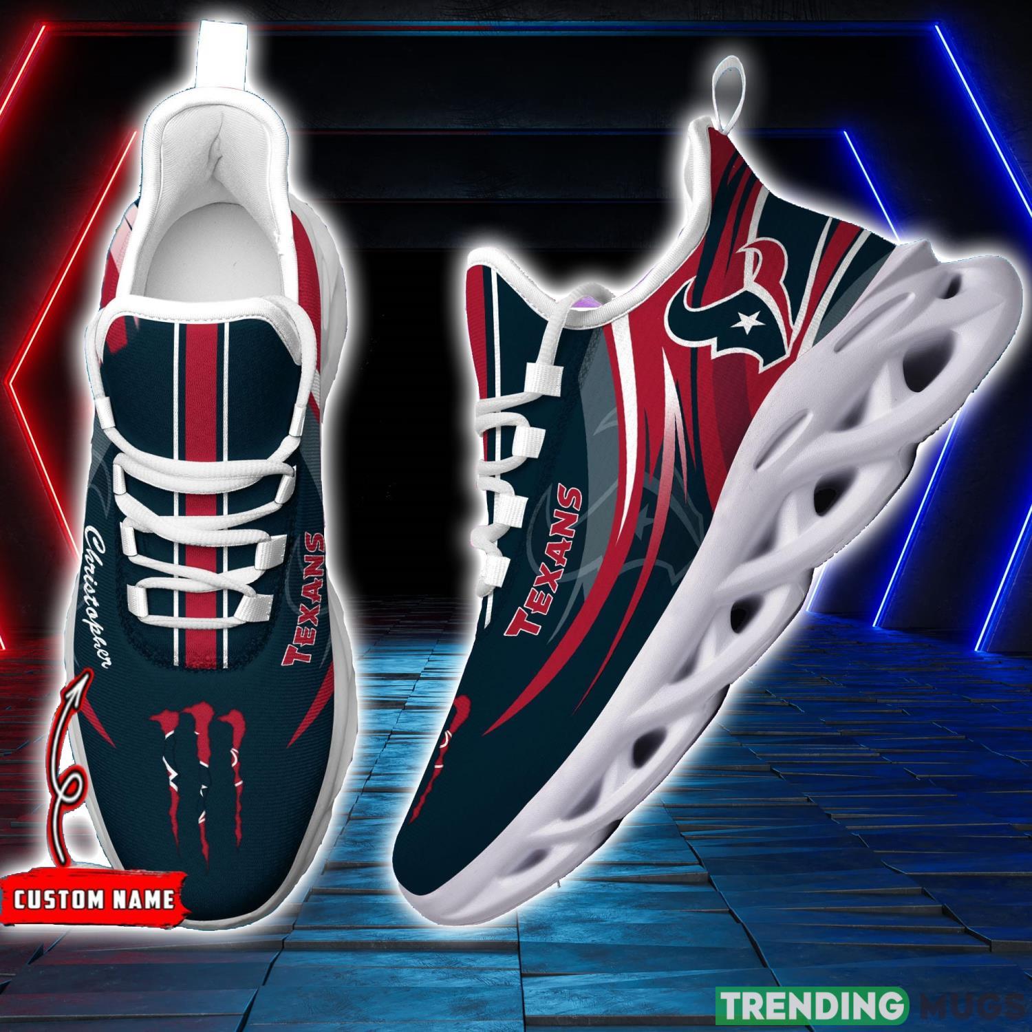 NFL Sport Fans Houston Texans Personalized Name Max Soul Men And Women Gift Sneakers Product Photo 1 NFL Sport Fans Houston Texans Personalized Name Max Soul Men And Women Gift Sneakers Product Photo 1