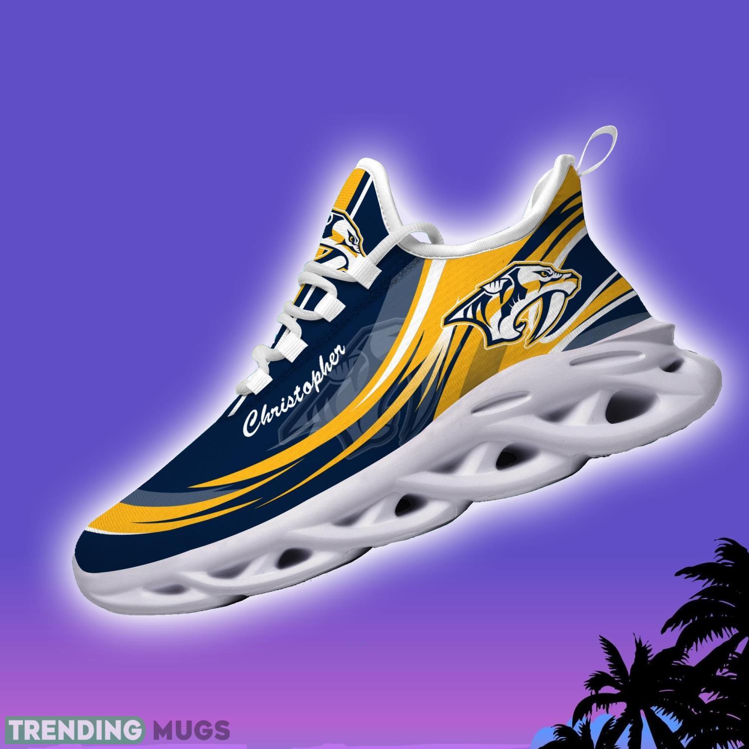 NHL Nashville Predators Personalized Name Max Soul Men And Women Gift Sneakers Max Soul NHL Nashville Predators Personalized Name Max Soul Men And Women Gift Sneakers Max Soul
