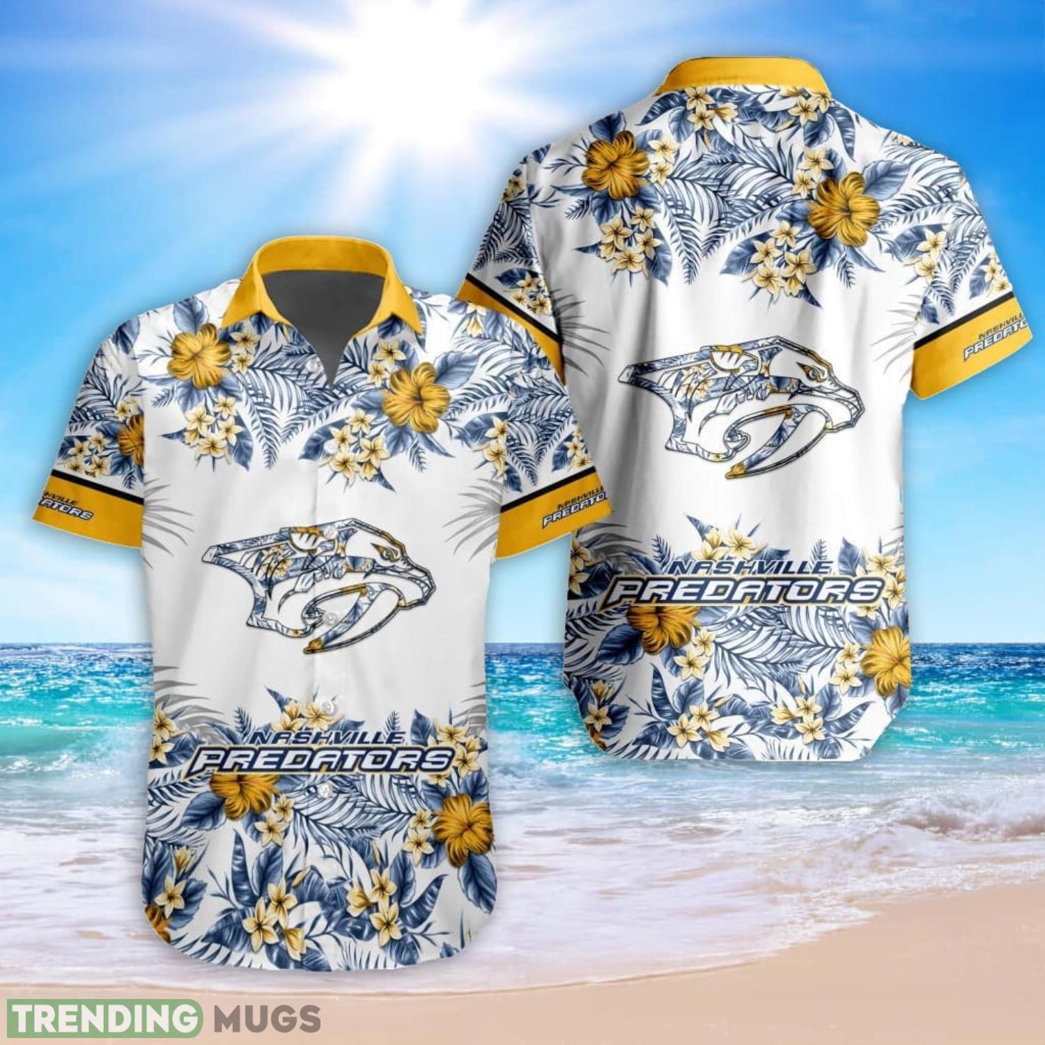 NHL Nashville Predators Special Tropical Flower Hawaiian Shirt For Fans Product Photo 1 NHL Nashville Predators Special Tropical Flower Hawaiian Shirt For Fans Product Photo 1