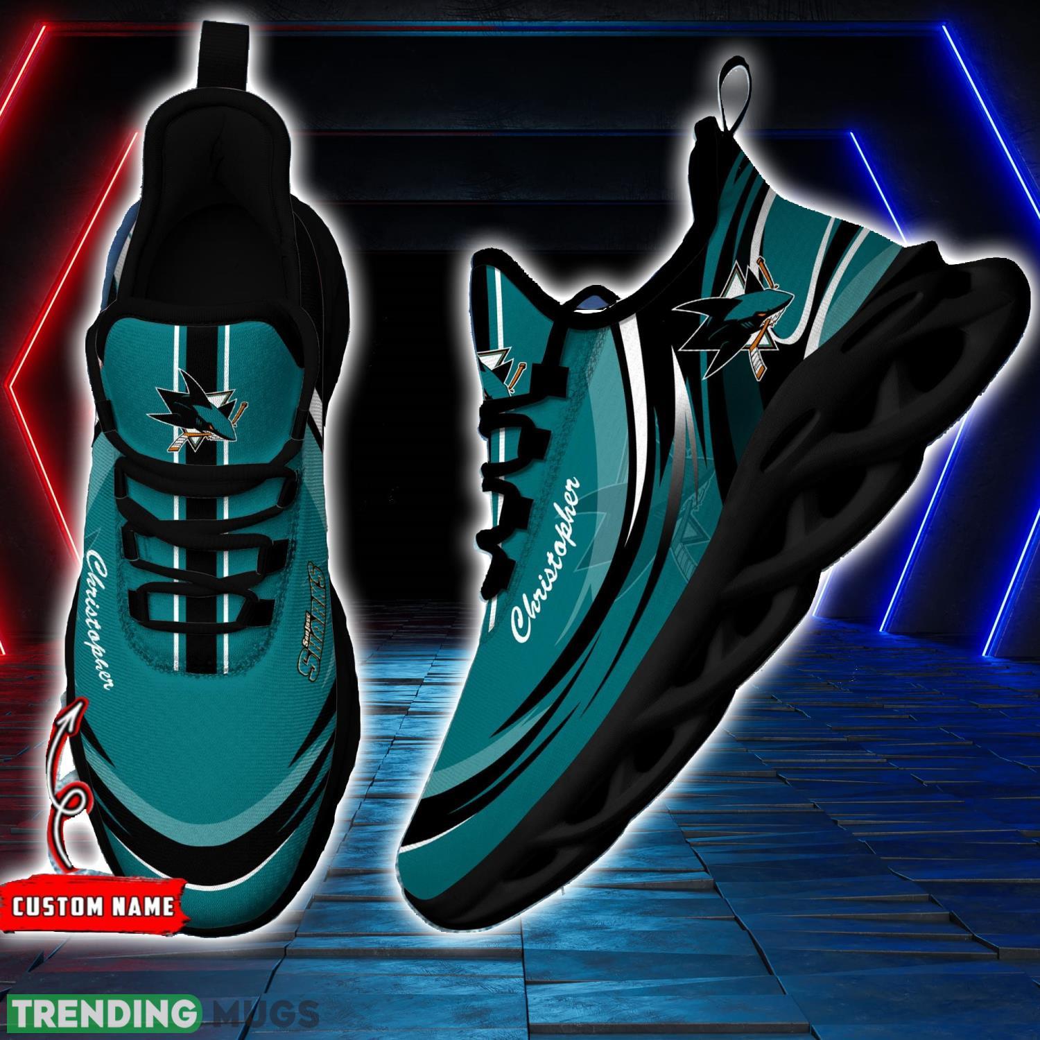 NHL San Jose Sharks Personalized Name Max Soul Men And Women Gift Sneakers Max Soul NHL San Jose Sharks Personalized Name Max Soul Men And Women Gift Sneakers Max Soul