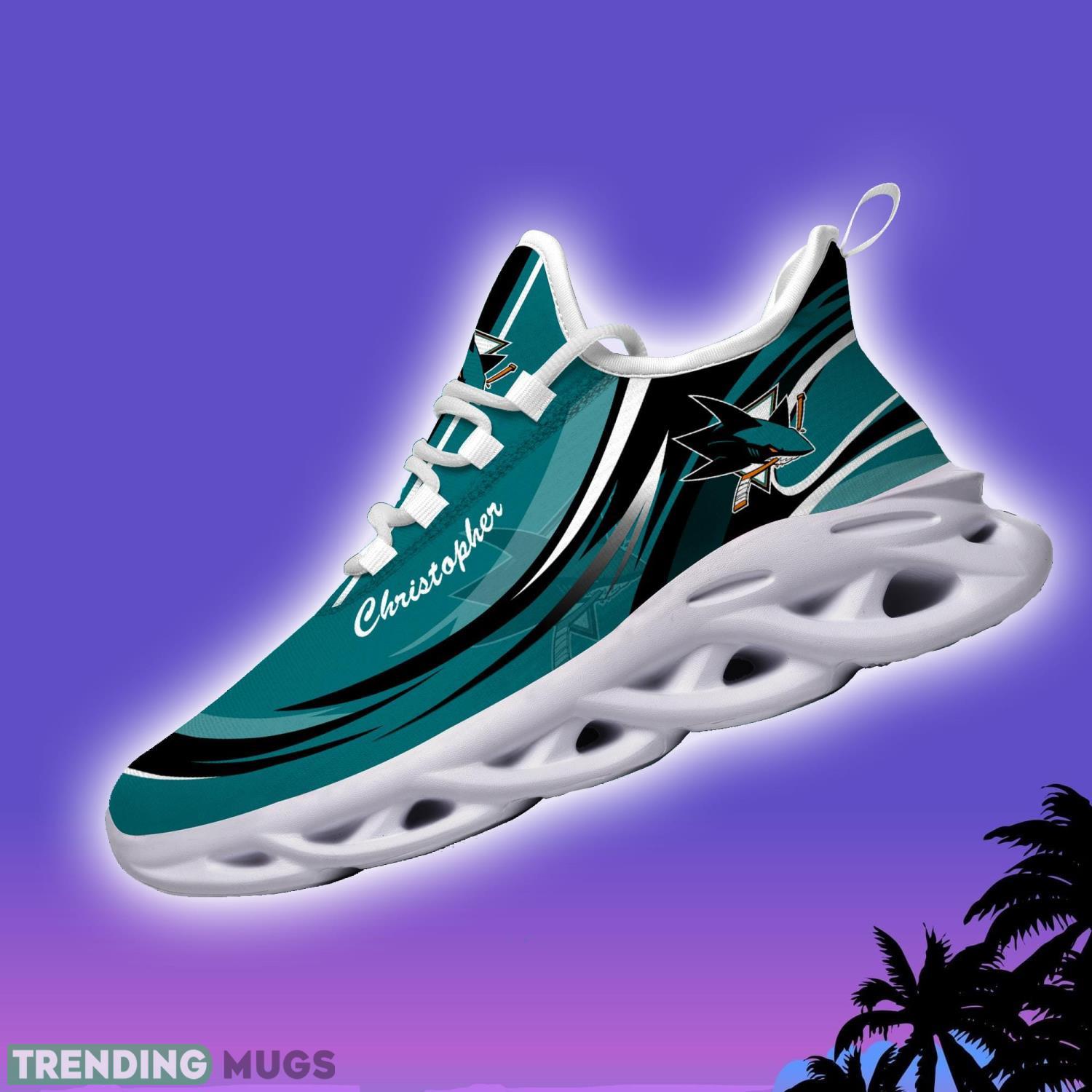 NHL San Jose Sharks Personalized Name Max Soul Men And Women Gift Sneakers Max Soul NHL San Jose Sharks Personalized Name Max Soul Men And Women Gift Sneakers Max Soul