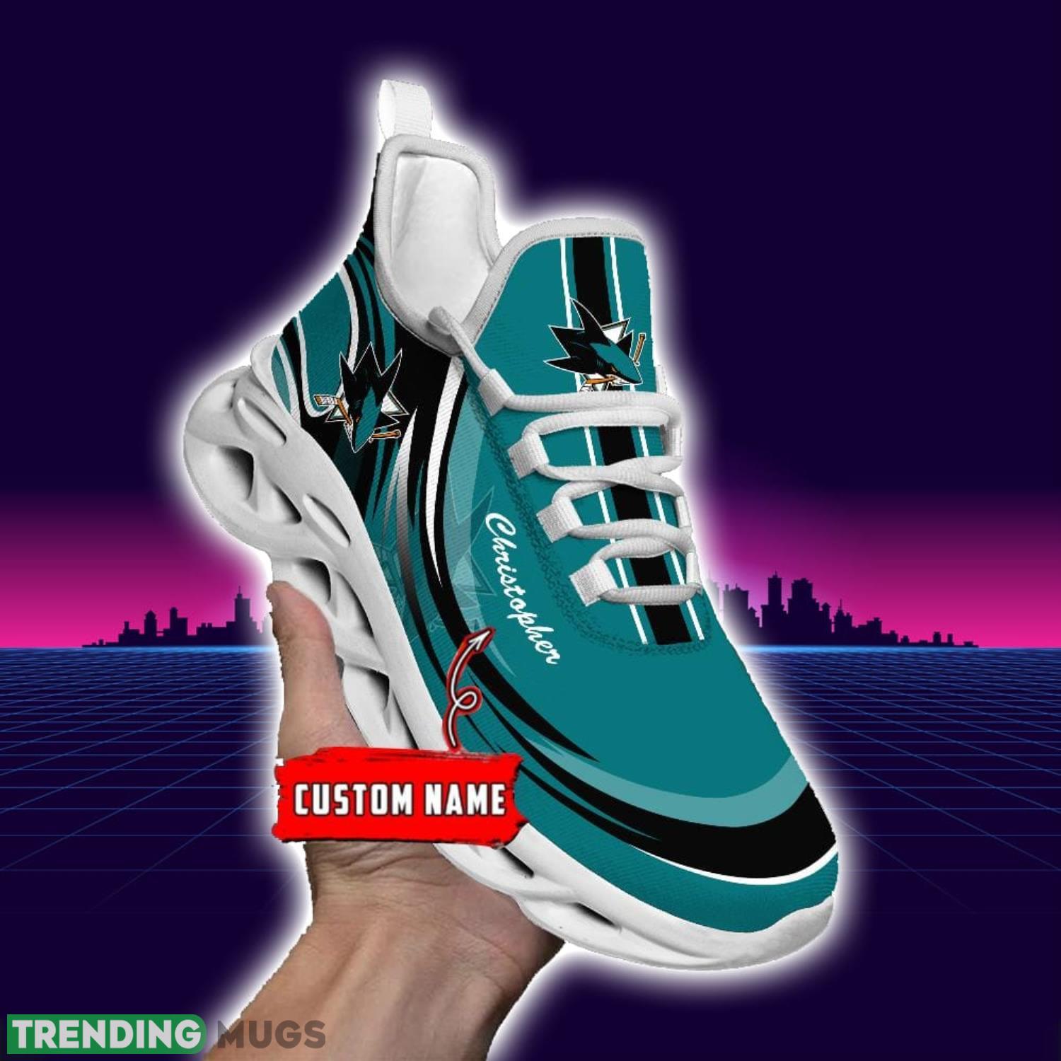 NHL San Jose Sharks Personalized Name Max Soul Men And Women Gift Sneakers Max Soul NHL San Jose Sharks Personalized Name Max Soul Men And Women Gift Sneakers Max Soul