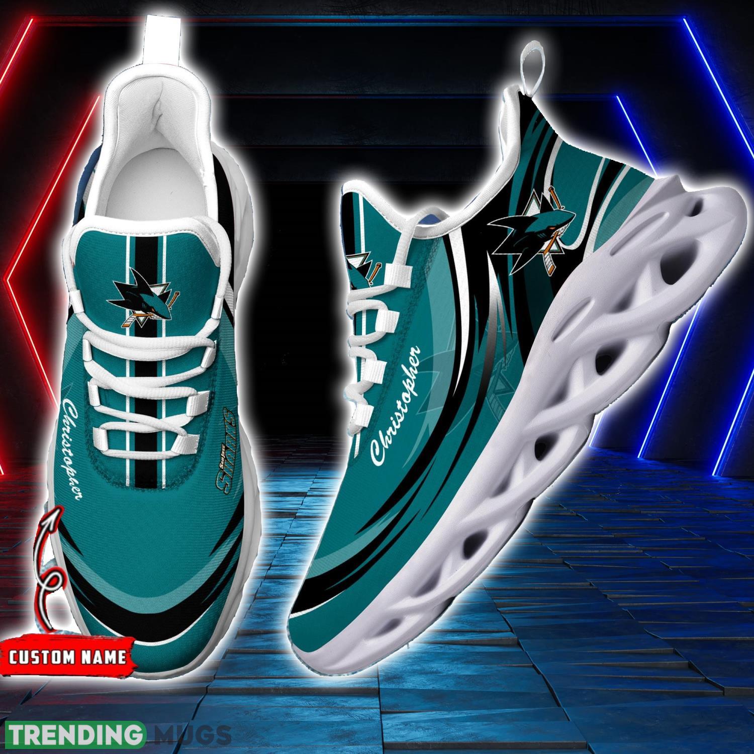 NHL San Jose Sharks Personalized Name Max Soul Men And Women Gift Sneakers Product Photo 1 NHL San Jose Sharks Personalized Name Max Soul Men And Women Gift Sneakers Product Photo 1