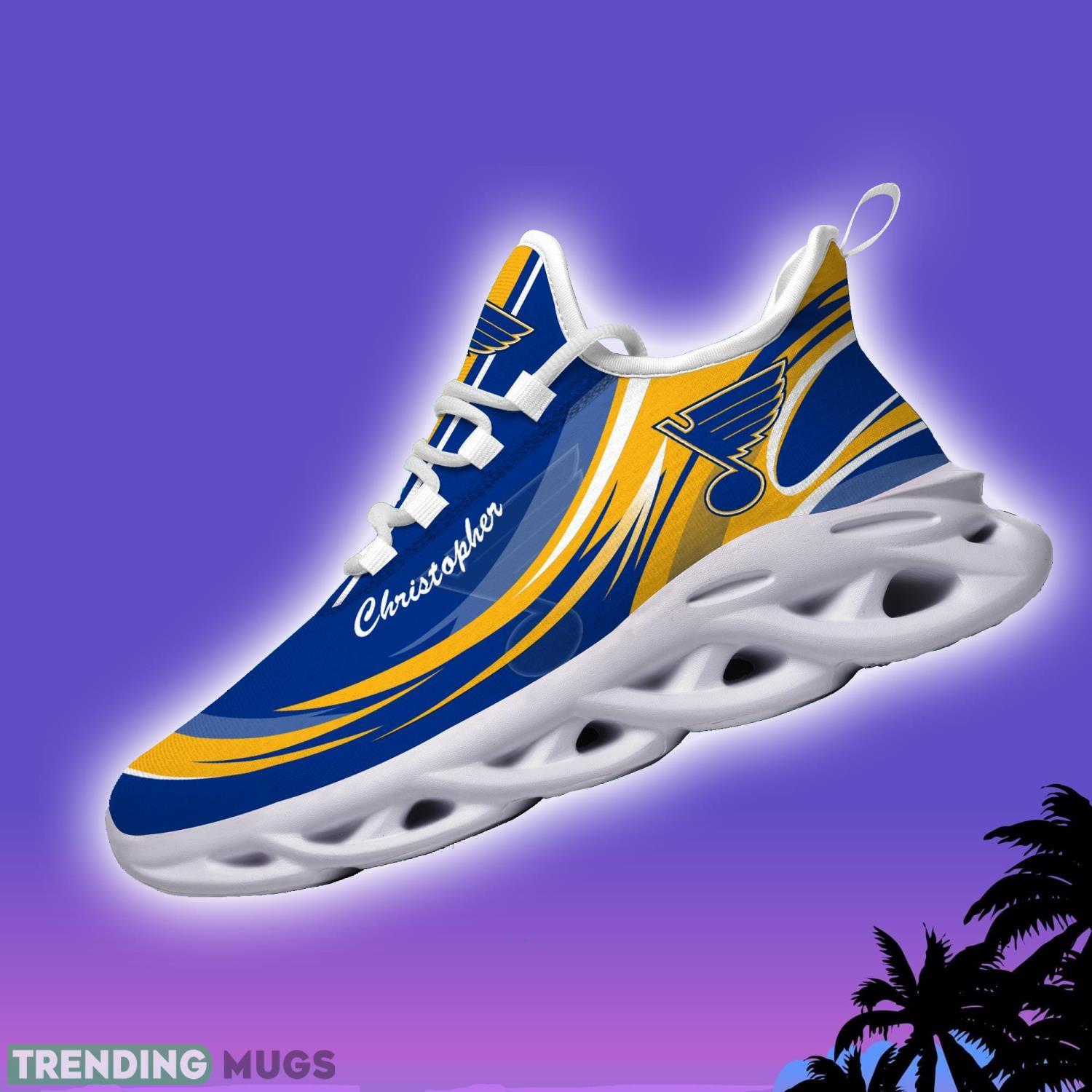 NHL St. Louis Blues Personalized Name Max Soul Men And Women Gift Sneakers Max Soul NHL St. Louis Blues Personalized Name Max Soul Men And Women Gift Sneakers Max Soul