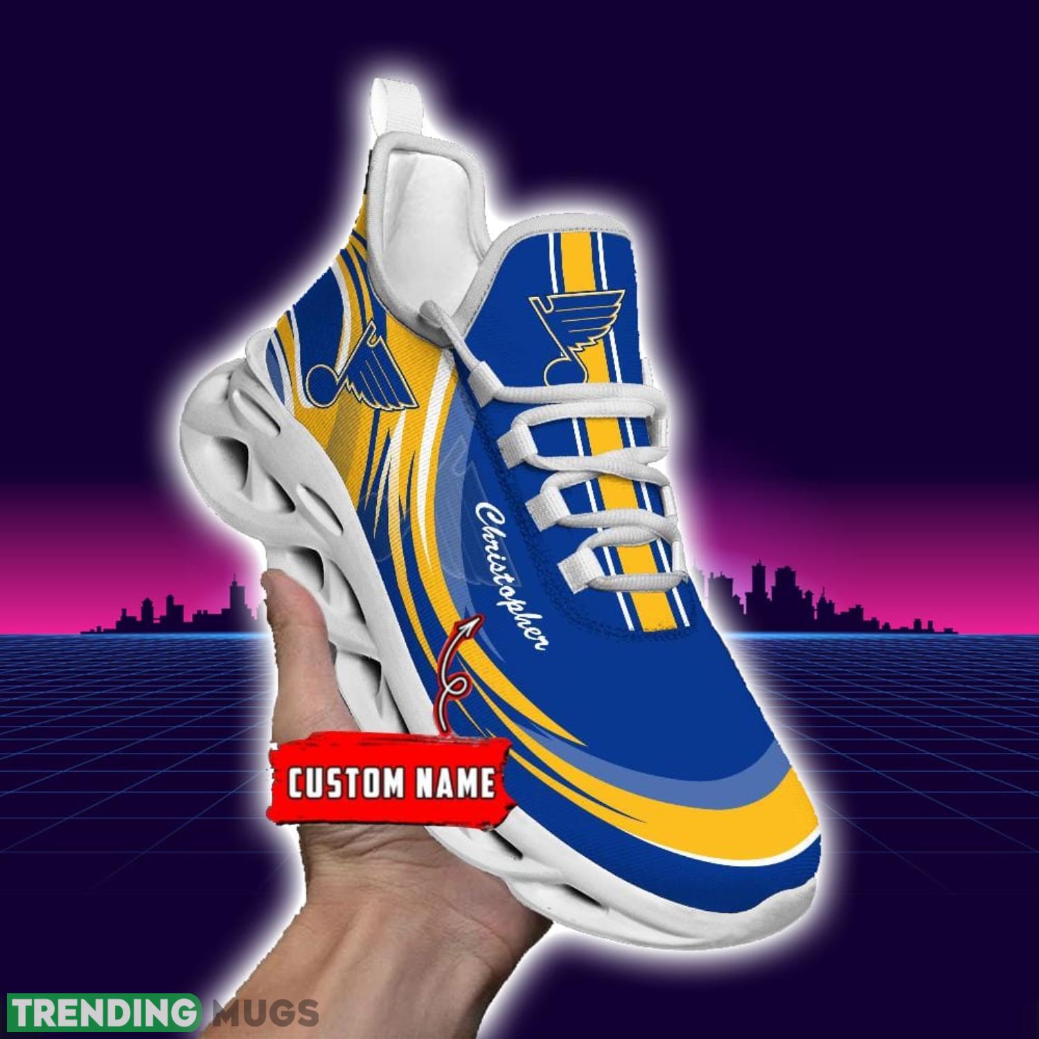 NHL St. Louis Blues Personalized Name Max Soul Men And Women Gift Sneakers Max Soul NHL St. Louis Blues Personalized Name Max Soul Men And Women Gift Sneakers Max Soul