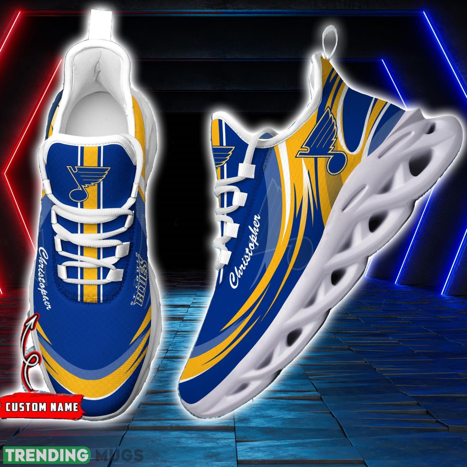 NHL St. Louis Blues Personalized Name Max Soul Men And Women Gift Sneakers Product Photo 1 NHL St. Louis Blues Personalized Name Max Soul Men And Women Gift Sneakers Product Photo 1