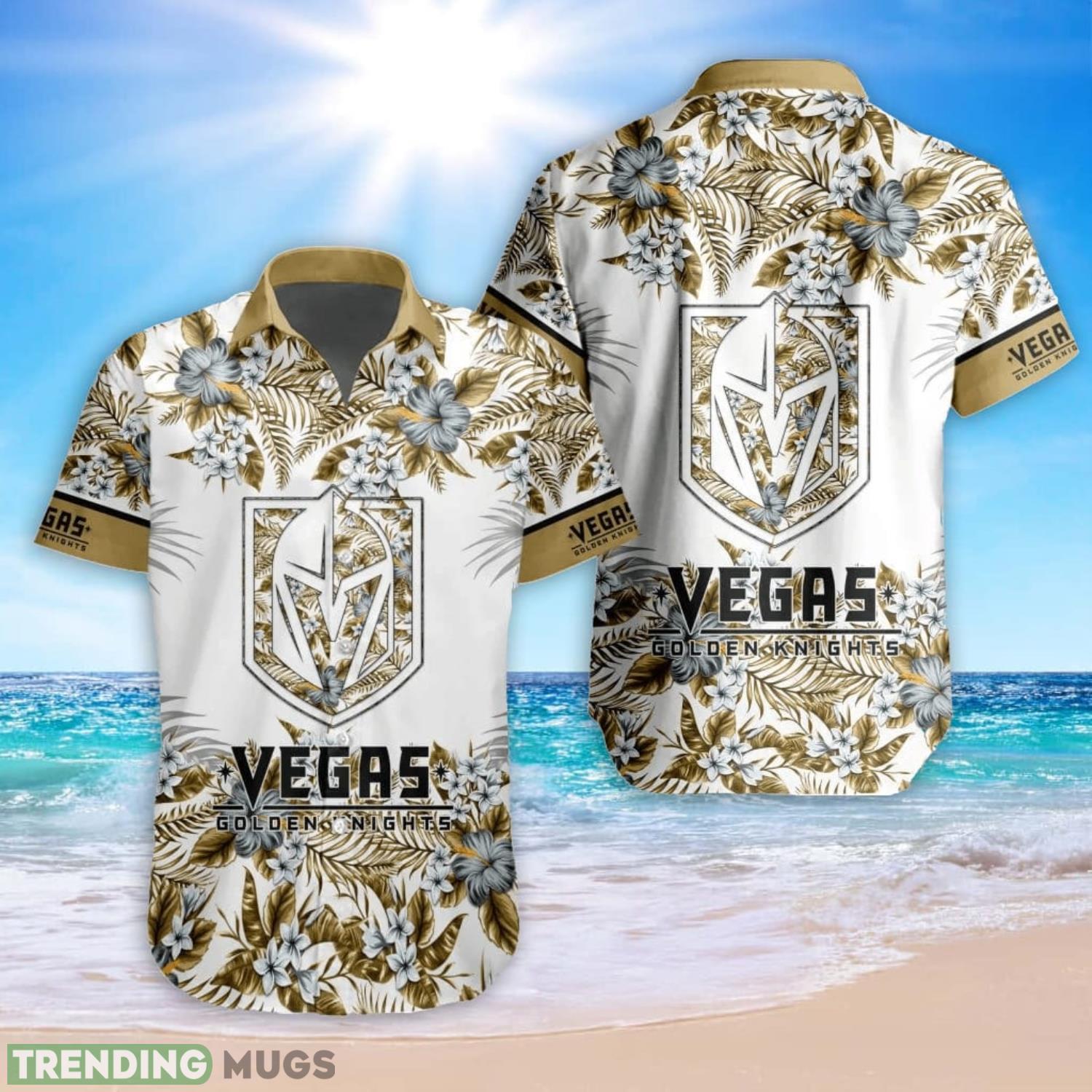 NHL Vegas Golden Knights Special Tropical Flower Hawaiian Shirt For Fans Product Photo 1 NHL Vegas Golden Knights Special Tropical Flower Hawaiian Shirt For Fans Product Photo 1
