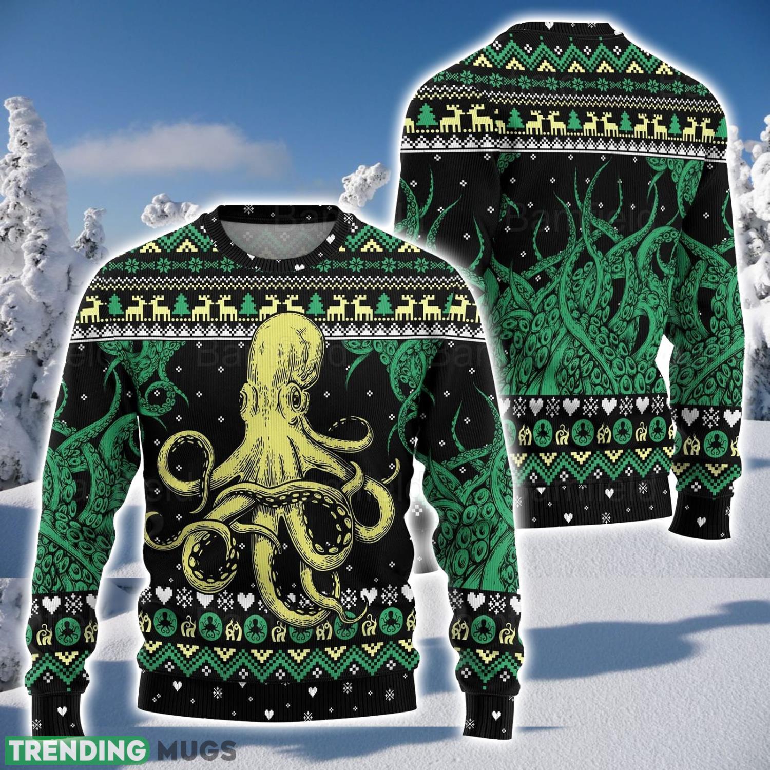 Octopus Ugly Christmas Sweater Men And Women Christmas Gift Sweater Product Photo 1 Octopus Ugly Christmas Sweater Men And Women Christmas Gift Sweater Product Photo 1