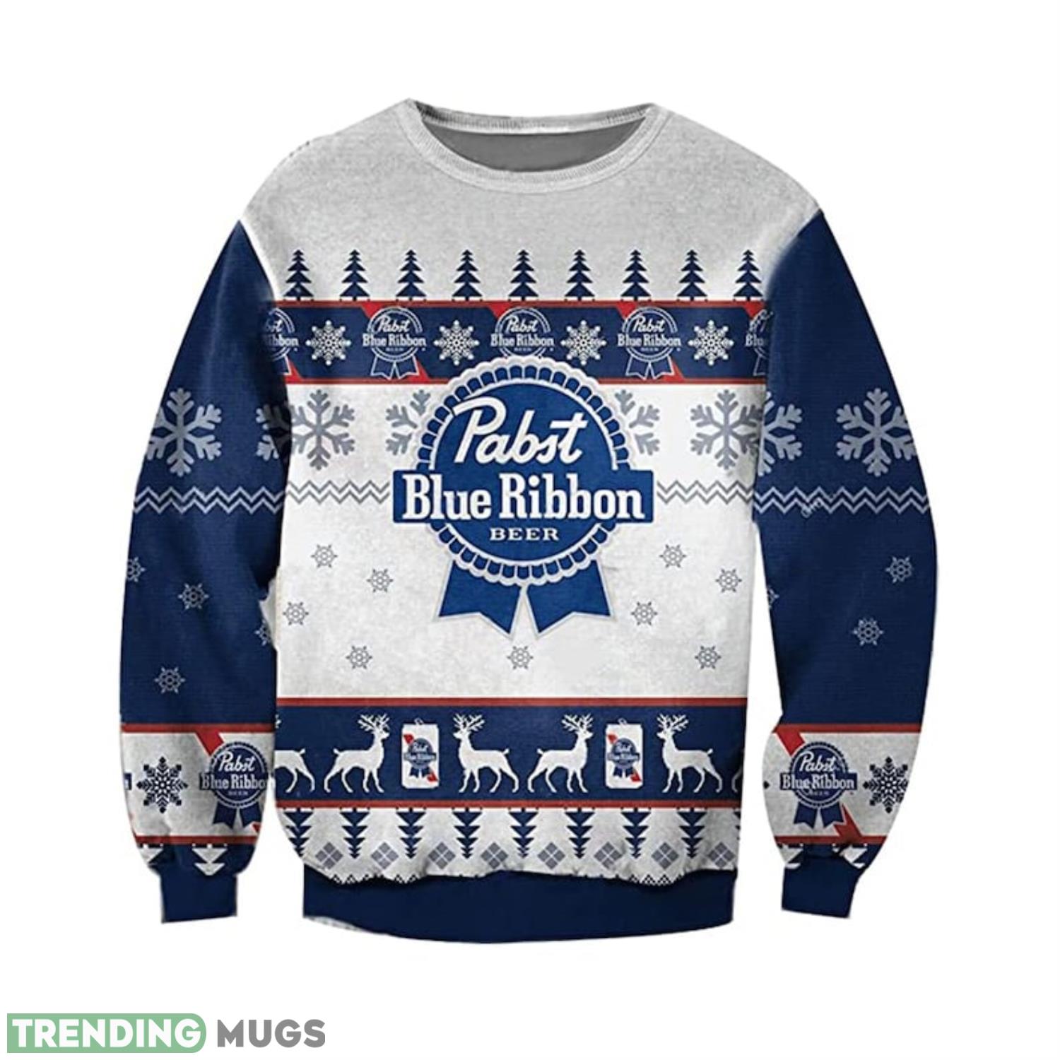 Pabst Blue Ribbion Beer 3D Ugly Christmas Sweater For Men And Women Product Photo 1 Pabst Blue Ribbion Beer 3D Ugly Christmas Sweater For Men And Women Product Photo 1