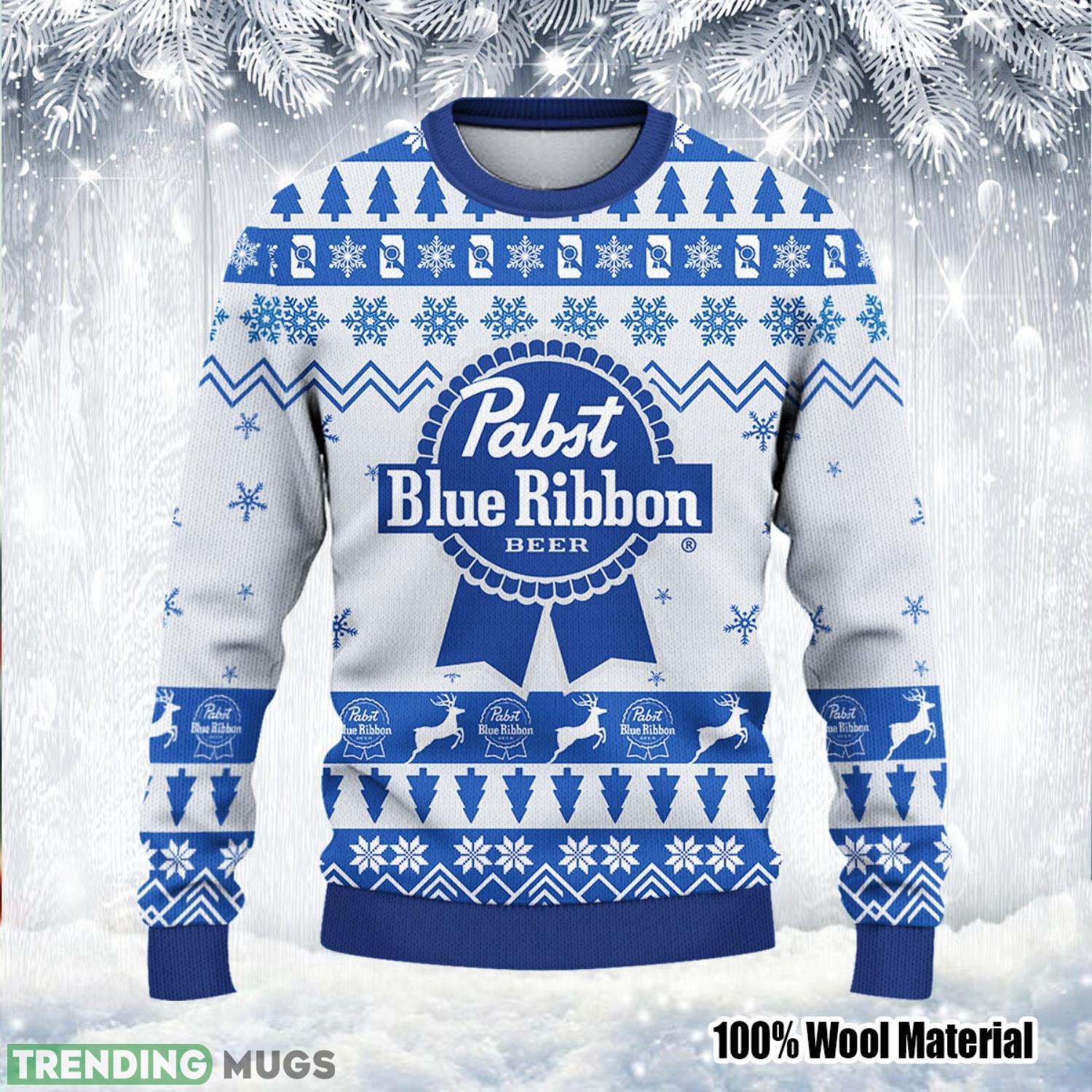 Pabst Blue Ribbon Christmas Ugly Sweater Pabst Blue Ribbon Christmas Sweater Beer Lover Christmas 3D Sweater Pabst Blue Ribbon Christmas Ugly Sweater Pabst Blue Ribbon Christmas Sweater Beer Lover Christmas 3D Sweater