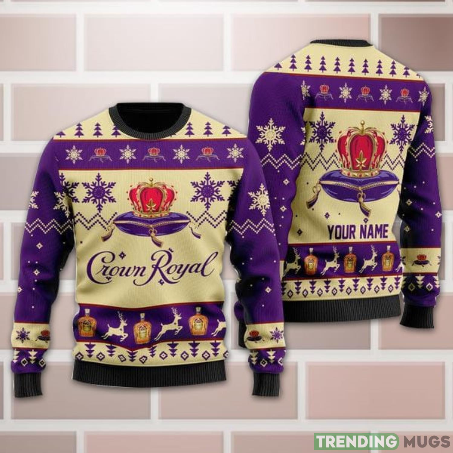 Personalized Name Crown Royal Ugly Christmas Sweater All Over Print Christmas Gift Product Photo 1 Personalized Name Crown Royal Ugly Christmas Sweater All Over Print Christmas Gift Product Photo 1